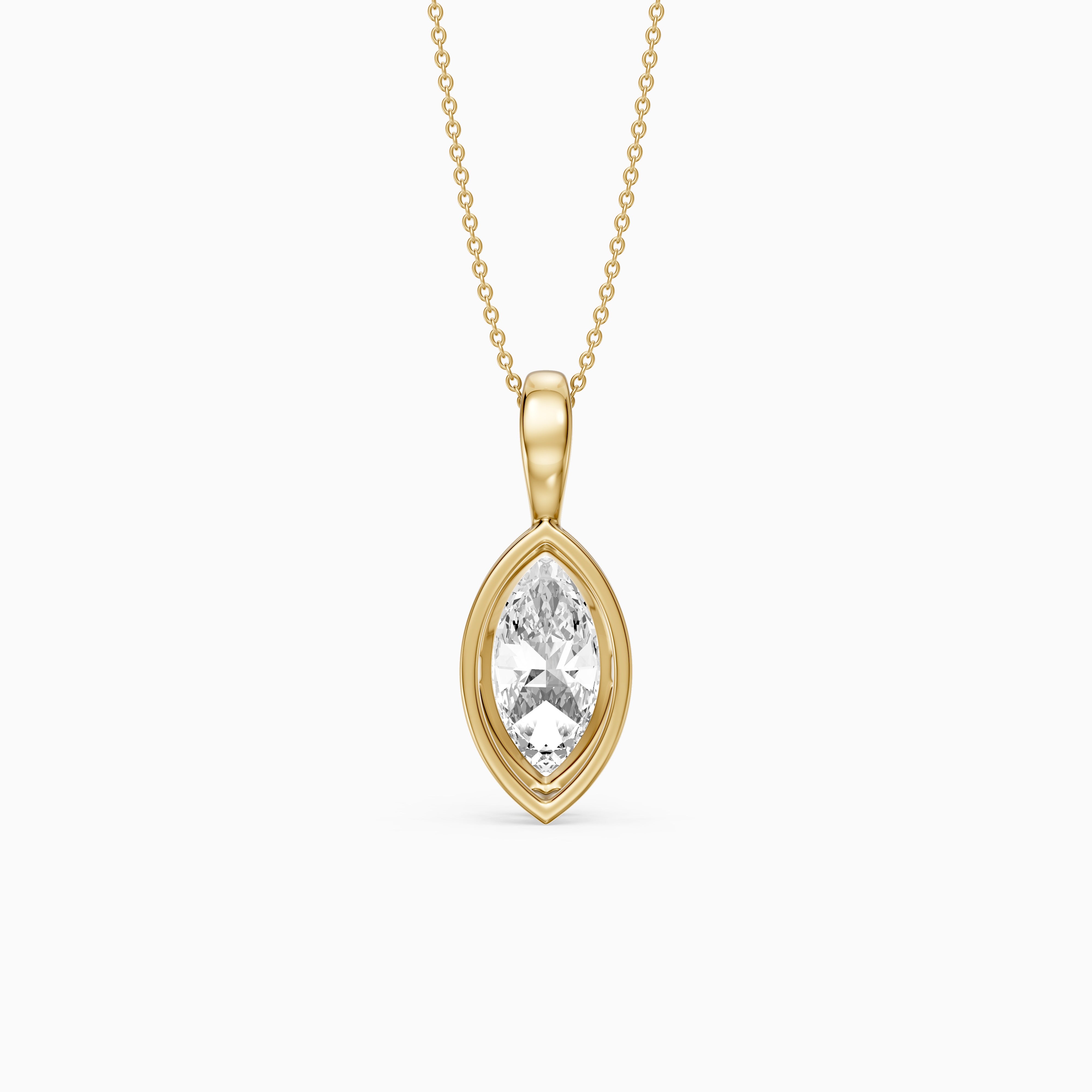 Diora Marquise Bezel Set Lab Grown Diamond Solitaire Pendant