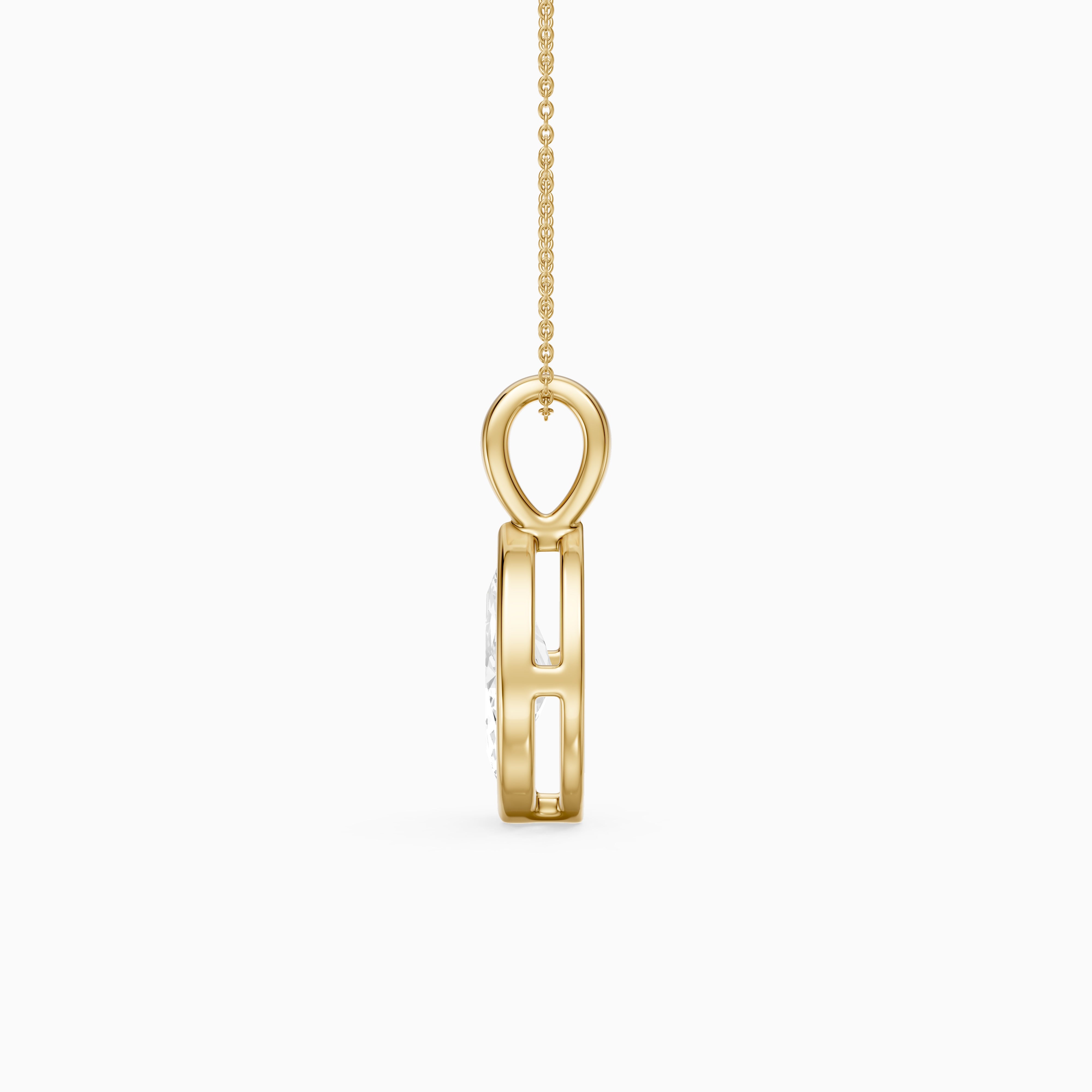 Diora Marquise Bezel Set Lab Grown Diamond Solitaire Pendant