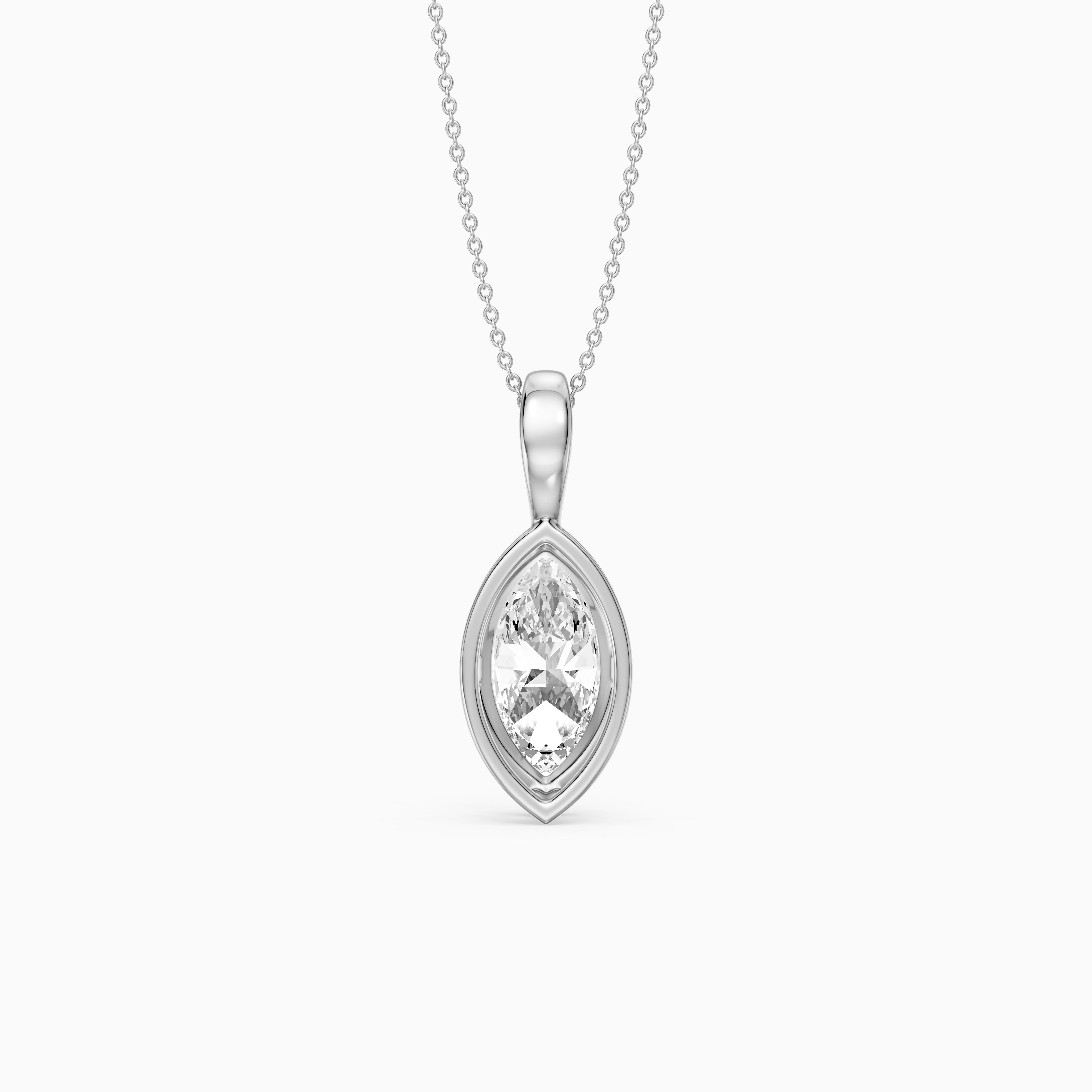 Diora Marquise Bezel Set Lab Grown Diamond Solitaire Pendant