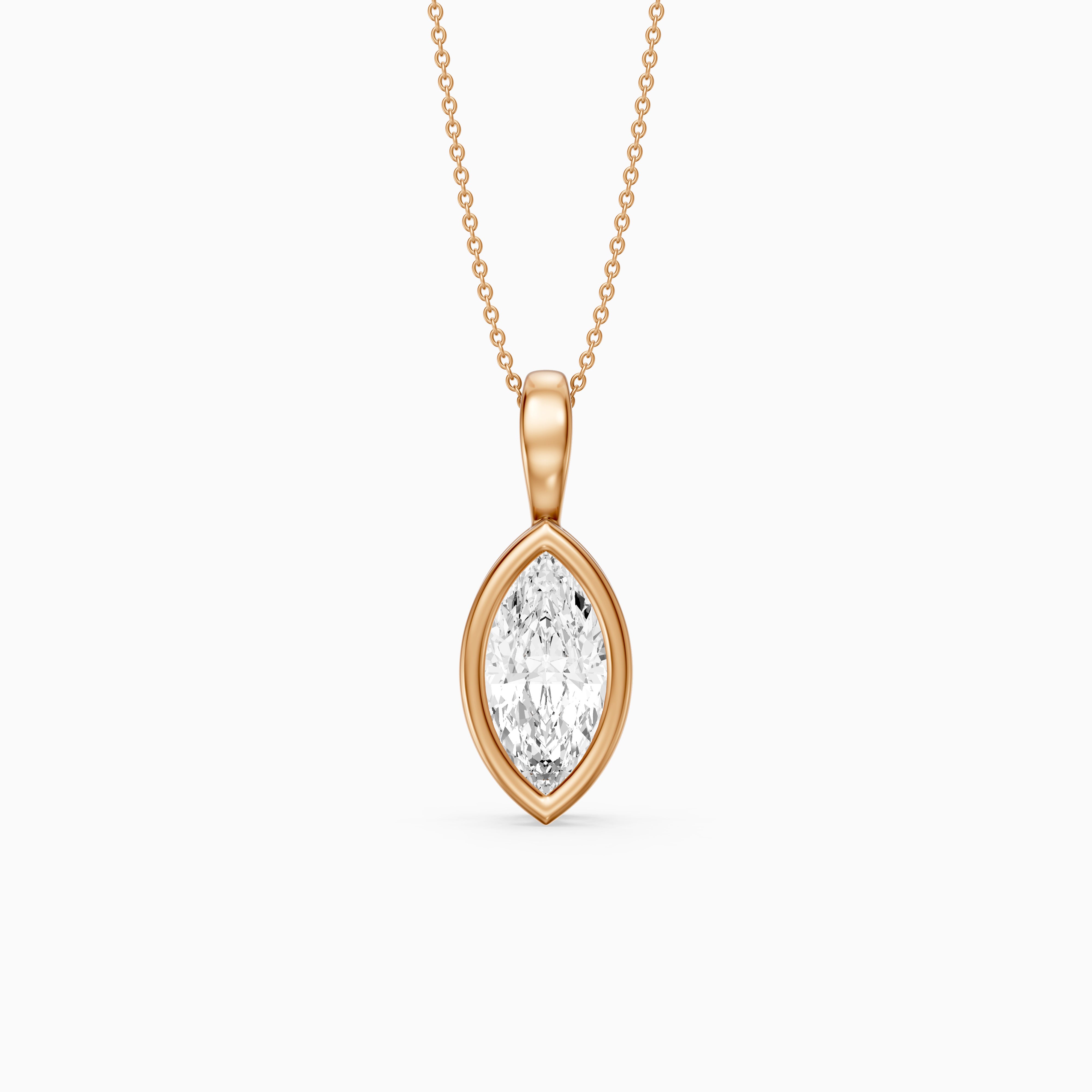 Diora Marquise Bezel Set Lab Grown Diamond Solitaire Pendant