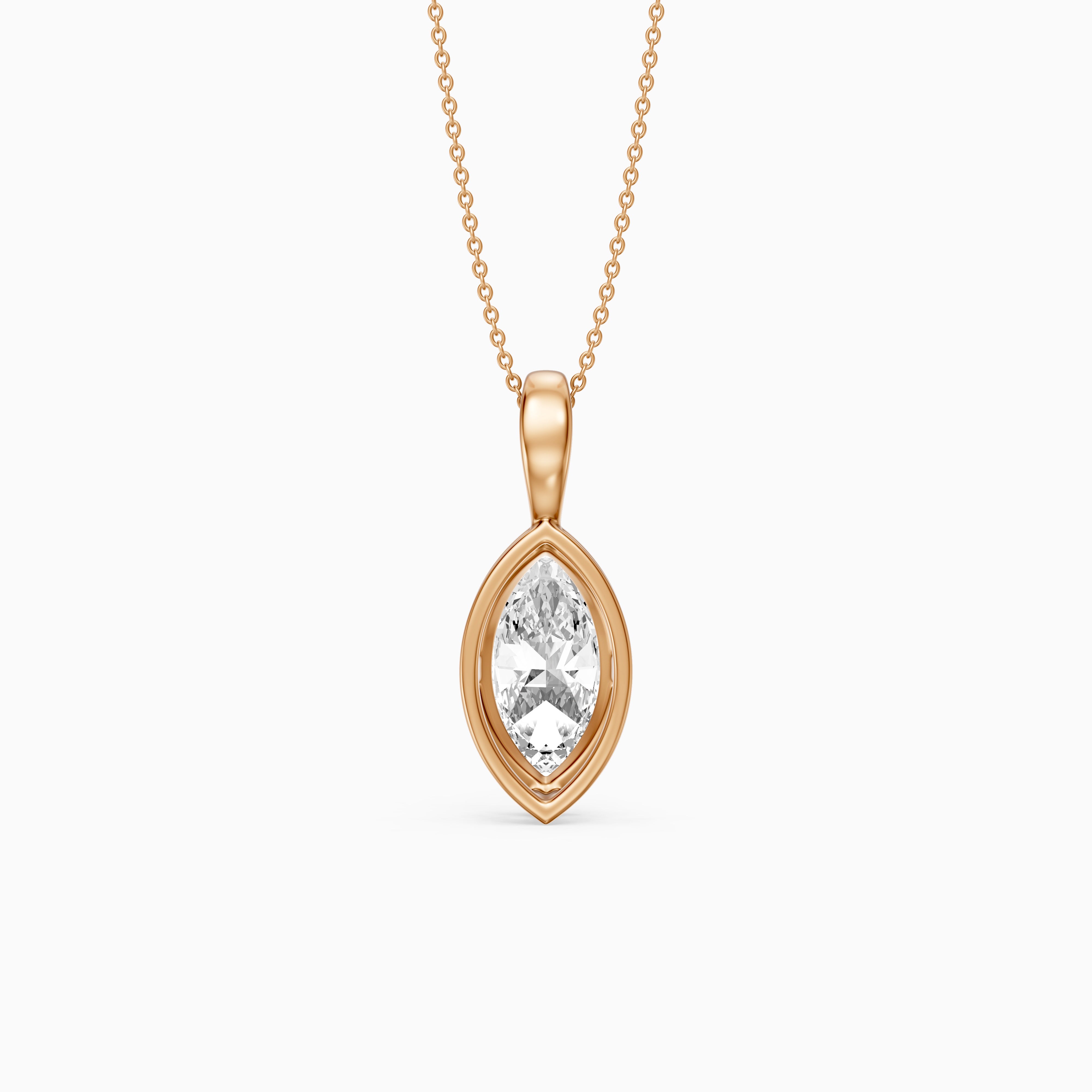 Diora Marquise Bezel Set Lab Grown Diamond Solitaire Pendant