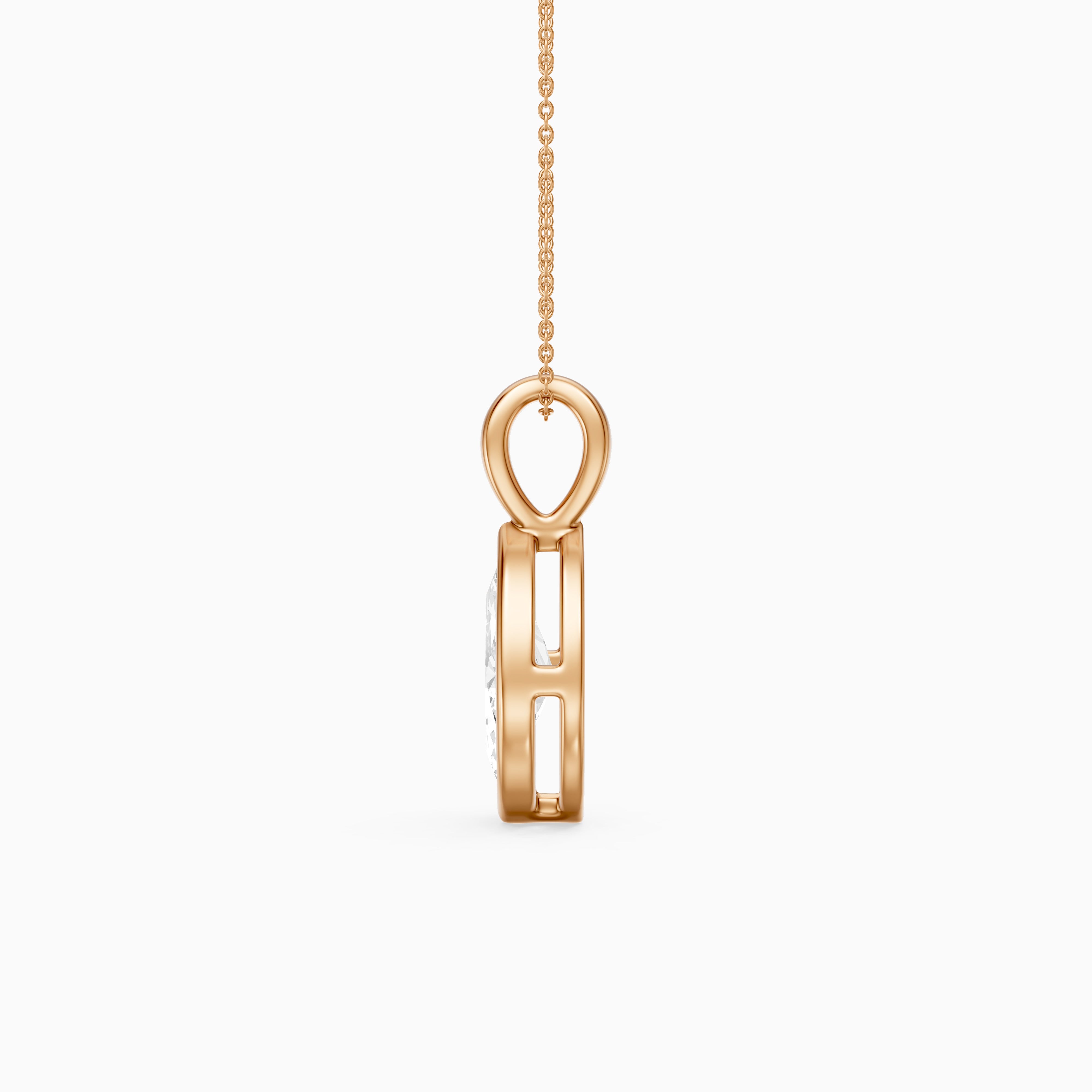 Diora Marquise Bezel Set Lab Grown Diamond Solitaire Pendant