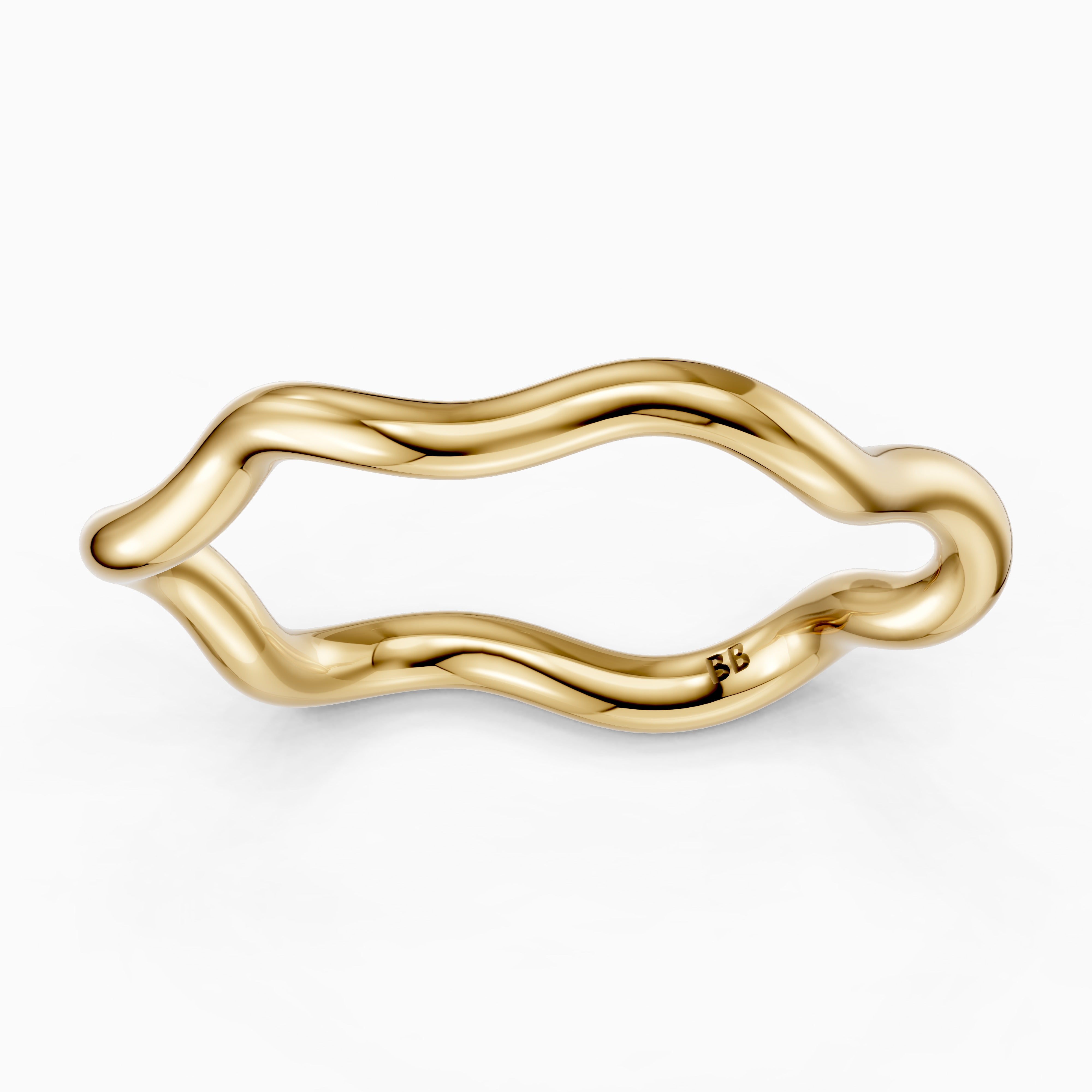 Hadley Organic Wave Plain Wedding Band
