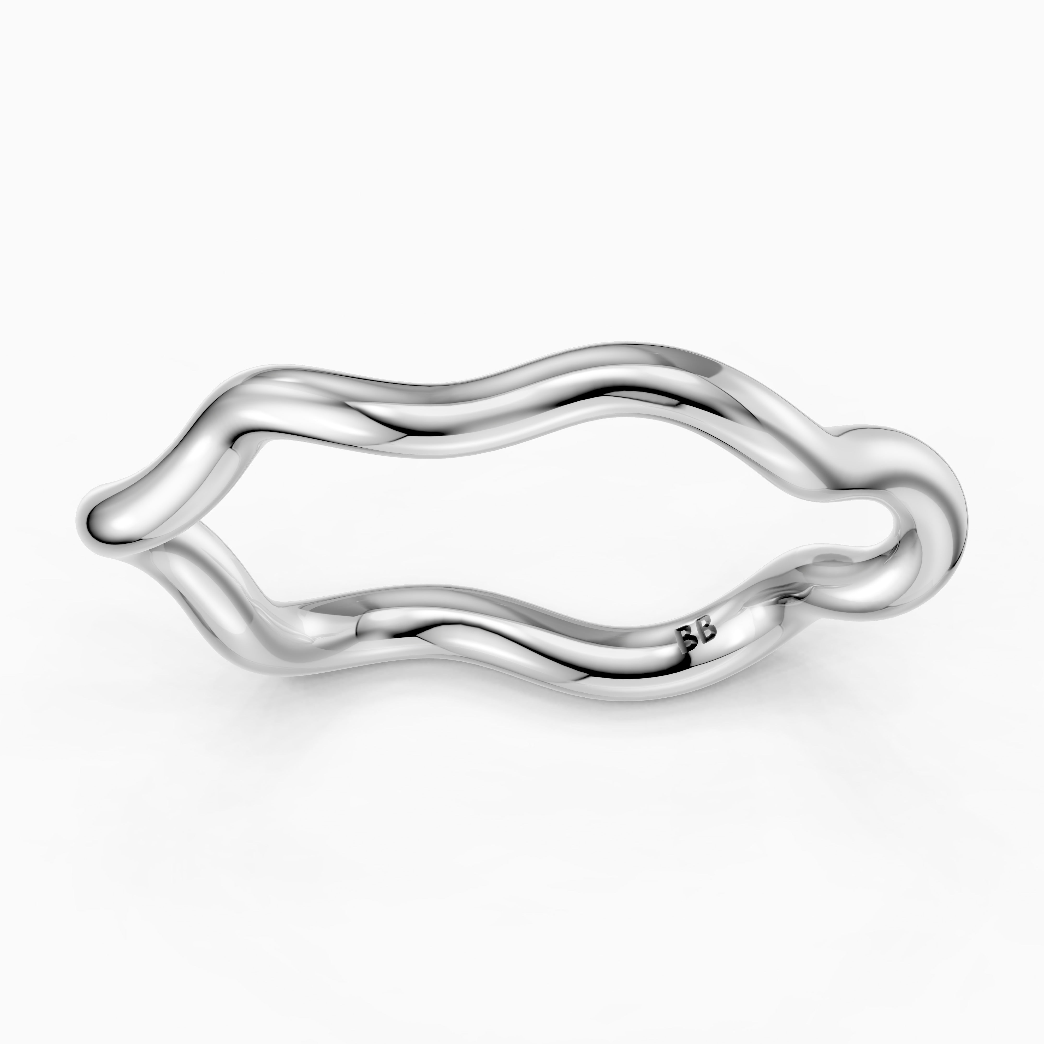 Hadley Organic Wave Plain Wedding Band