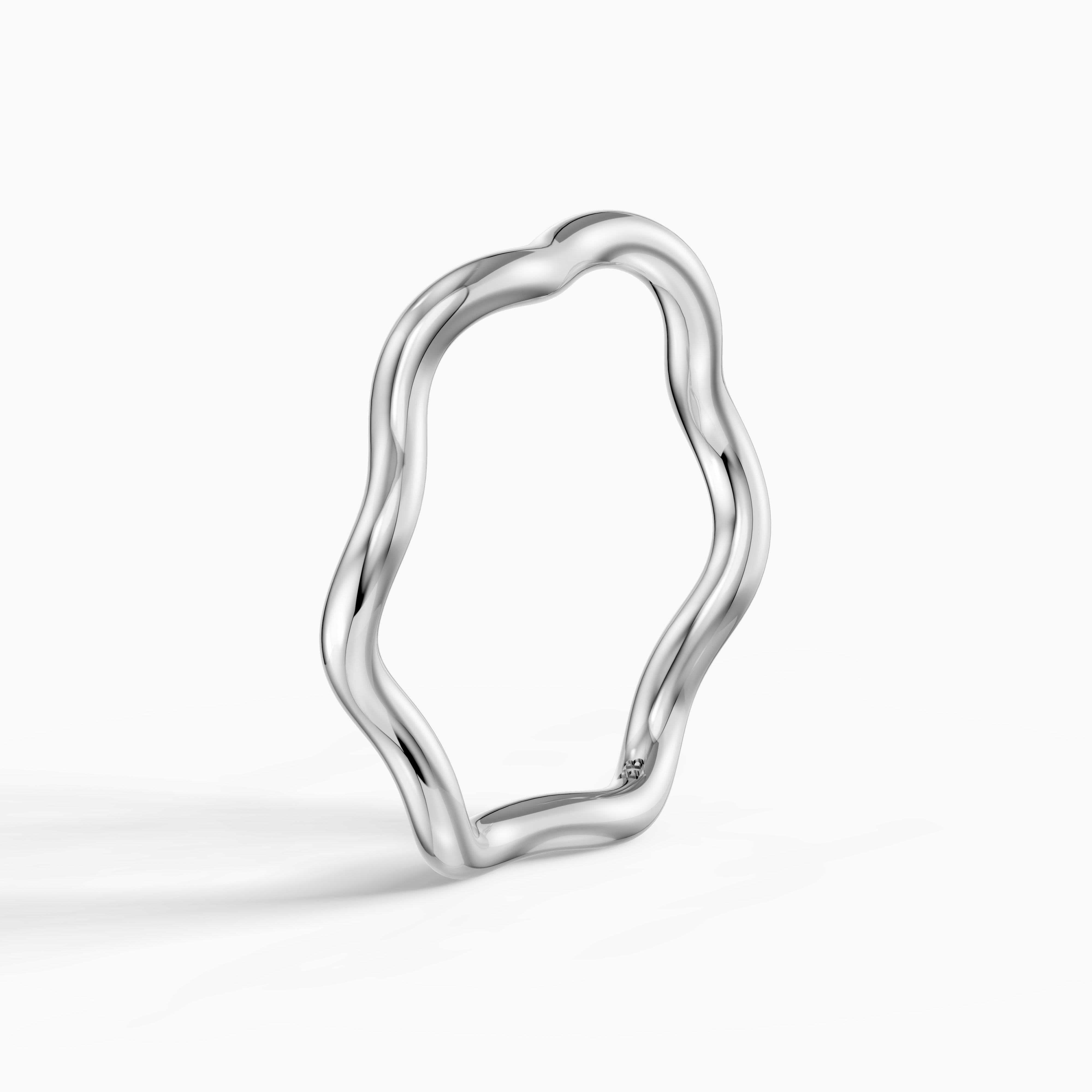 Hadley Organic Wave Plain Wedding Band