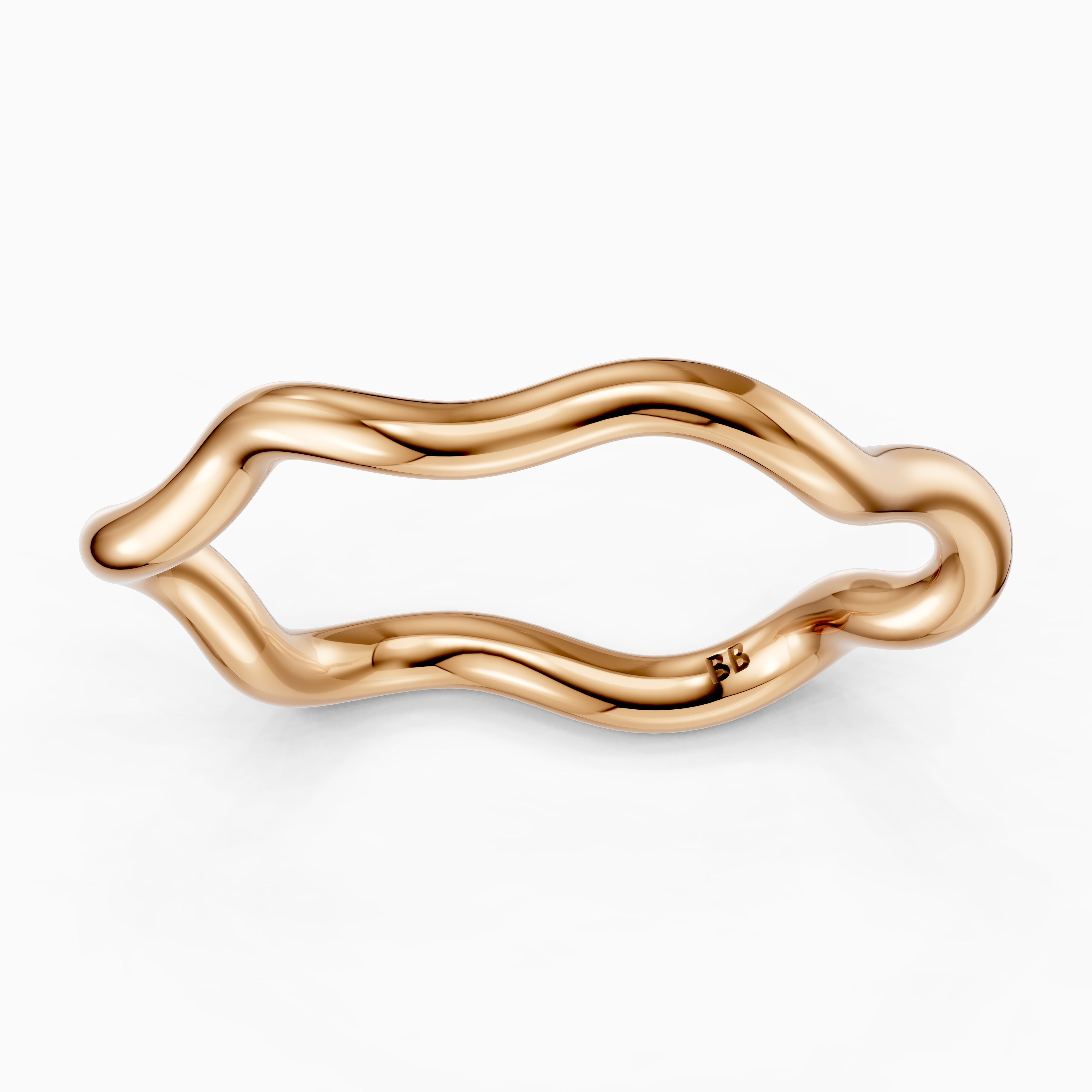 Hadley Organic Wave Plain Wedding Band