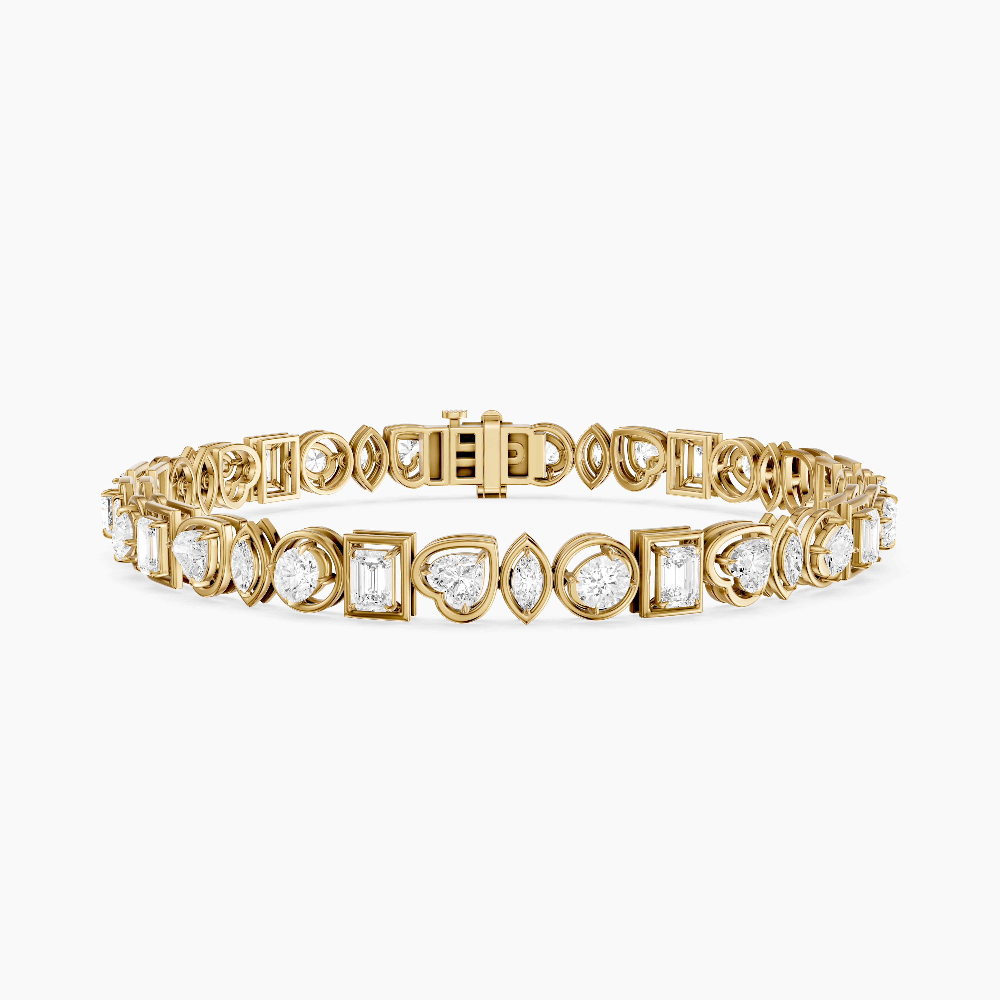 Deasia Oval, Emerald Cut, Heart and Marquise Lab Grown Diamond Tennis Bracelet