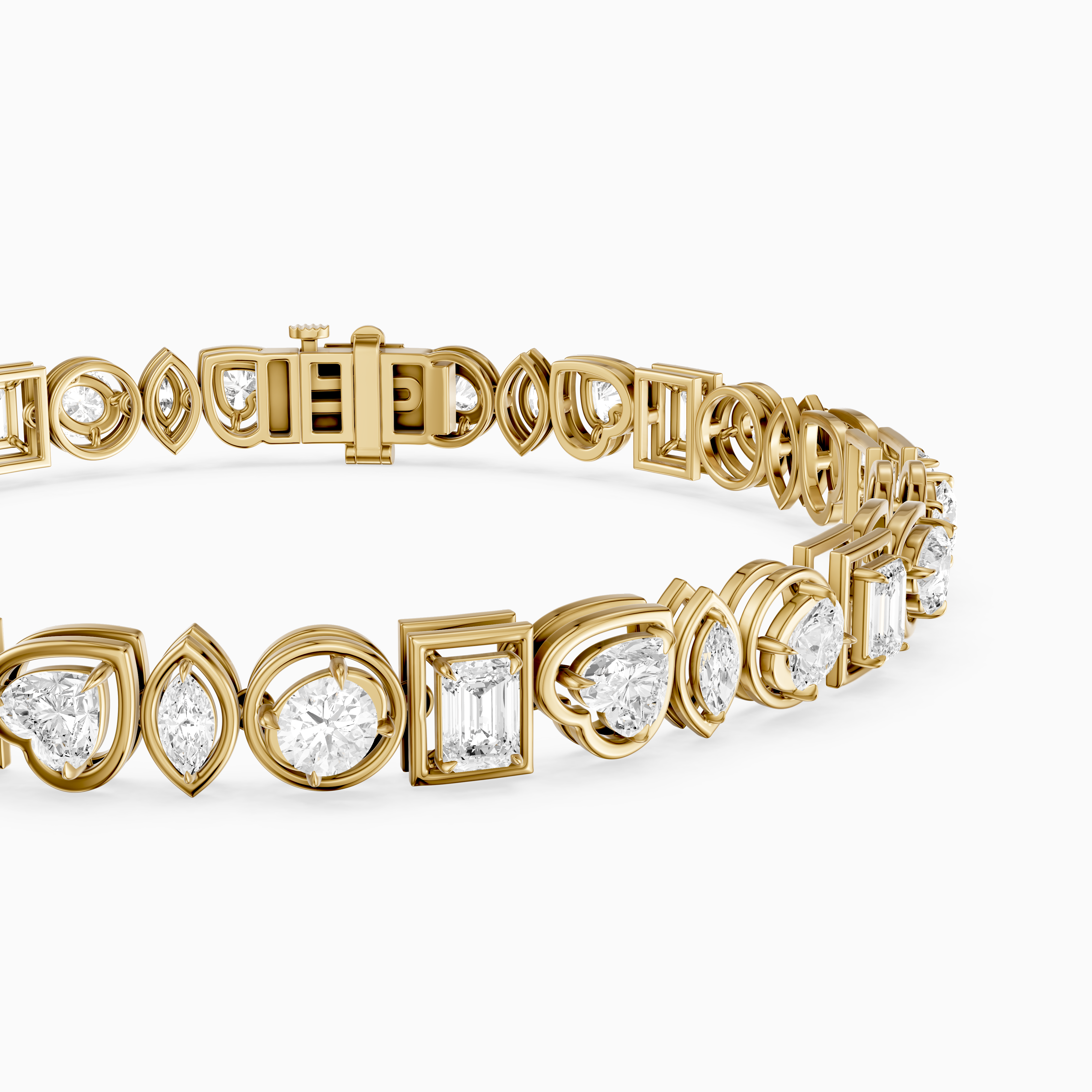 Deasia Oval, Emerald Cut, Heart and Marquise Lab Grown Diamond Tennis Bracelet