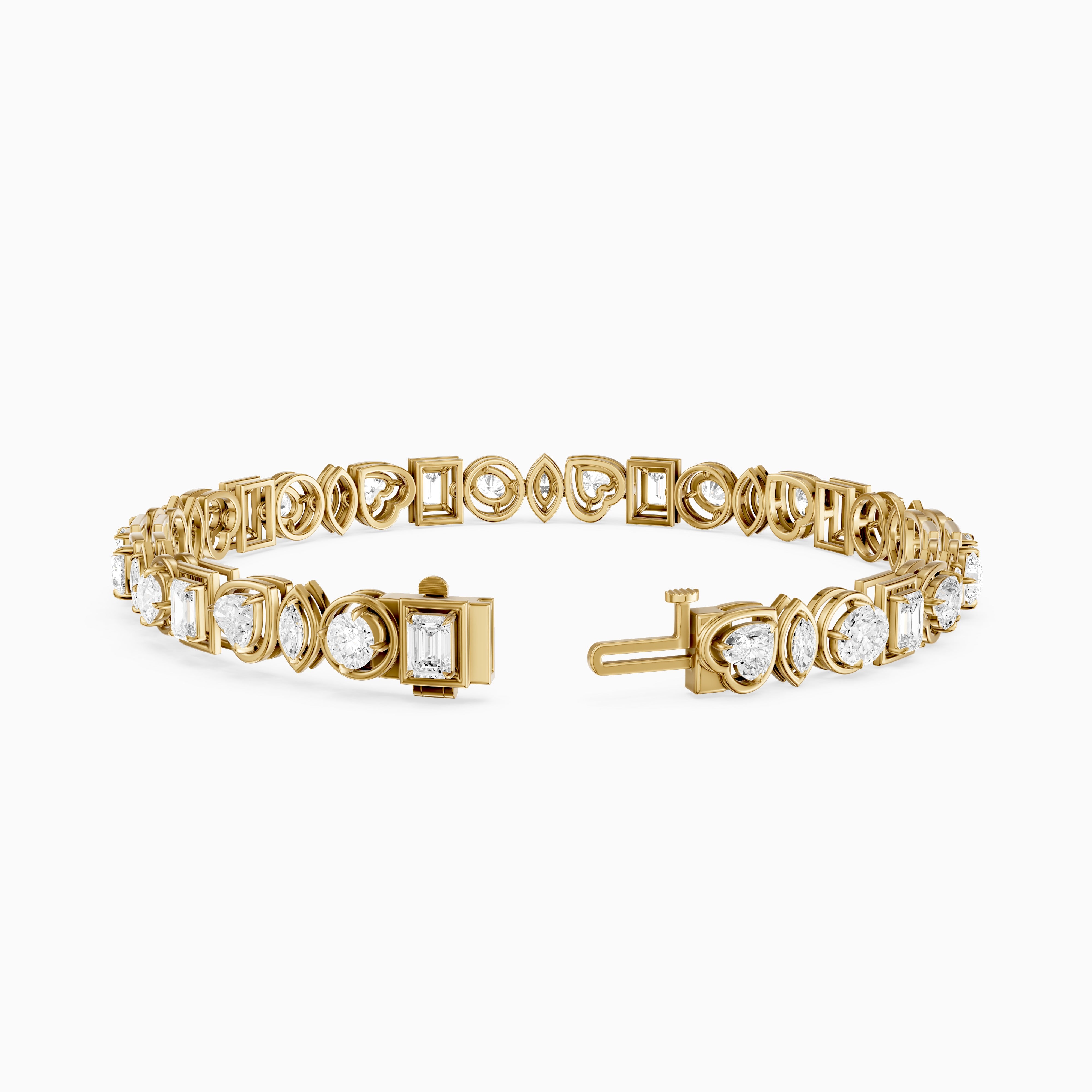 Deasia Oval, Emerald Cut, Heart and Marquise Lab Grown Diamond Tennis Bracelet