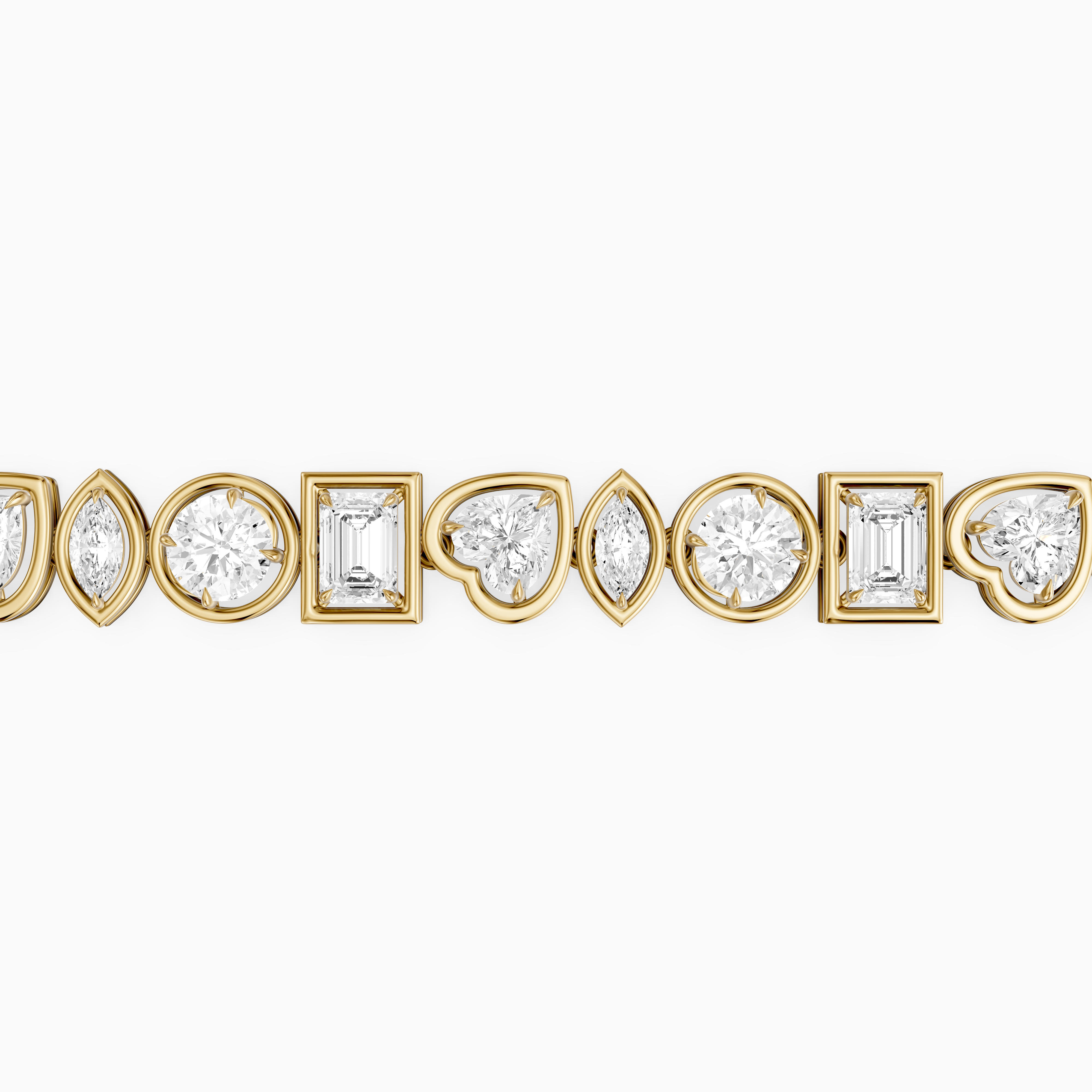 Deasia Oval, Emerald Cut, Heart and Marquise Lab Grown Diamond Tennis Bracelet