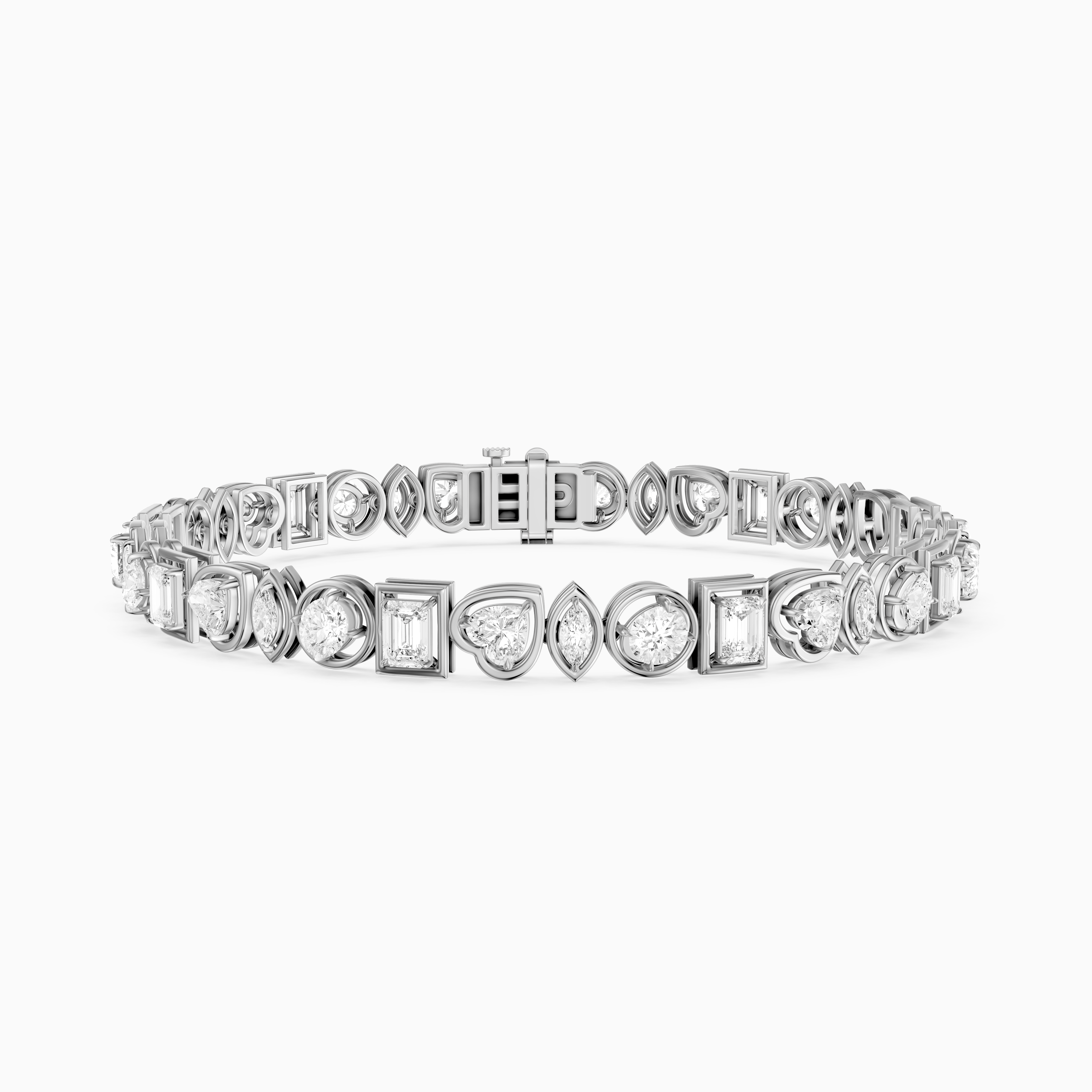Deasia Oval, Emerald Cut, Heart and Marquise Lab Grown Diamond Tennis Bracelet