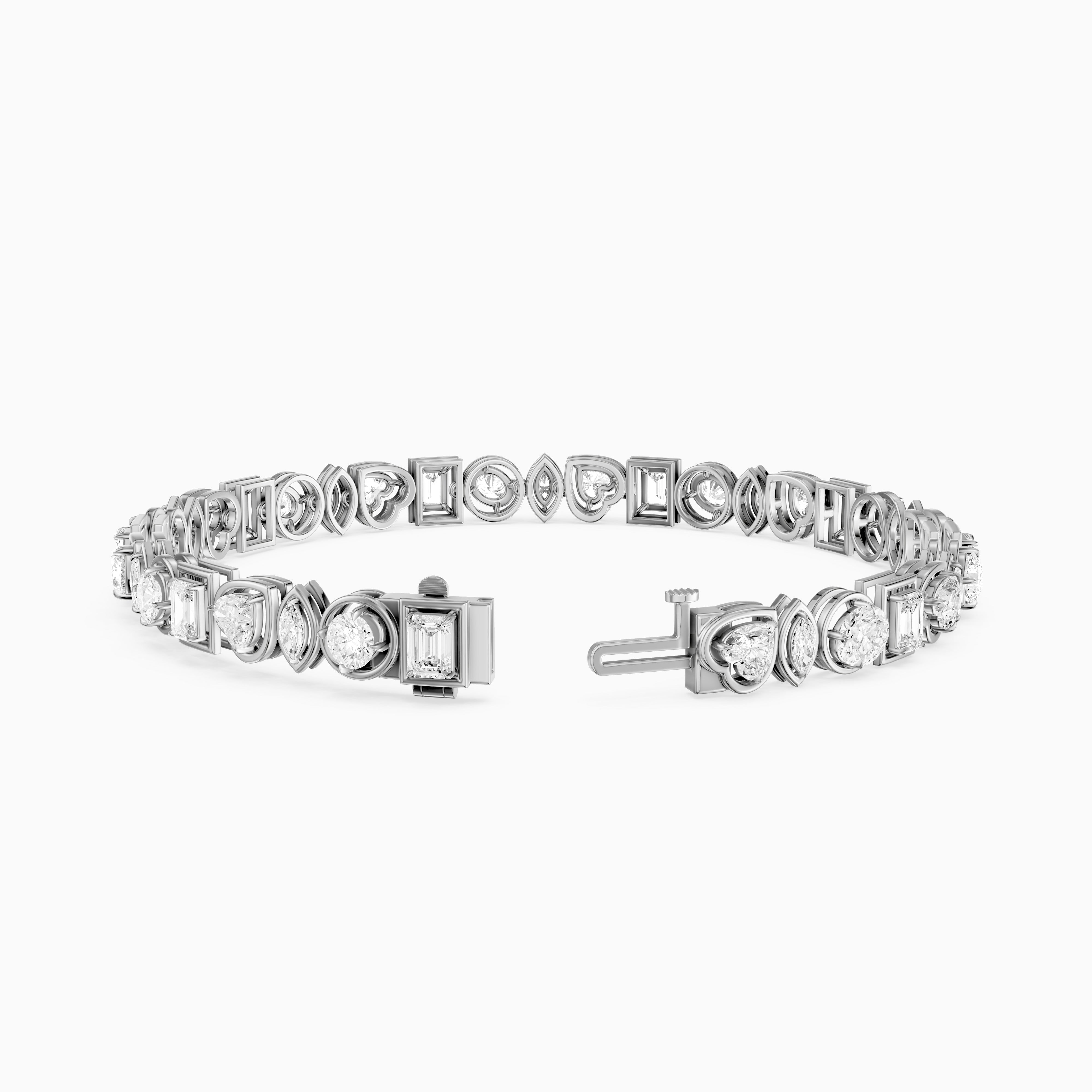 Deasia Oval, Emerald Cut, Heart and Marquise Lab Grown Diamond Tennis Bracelet