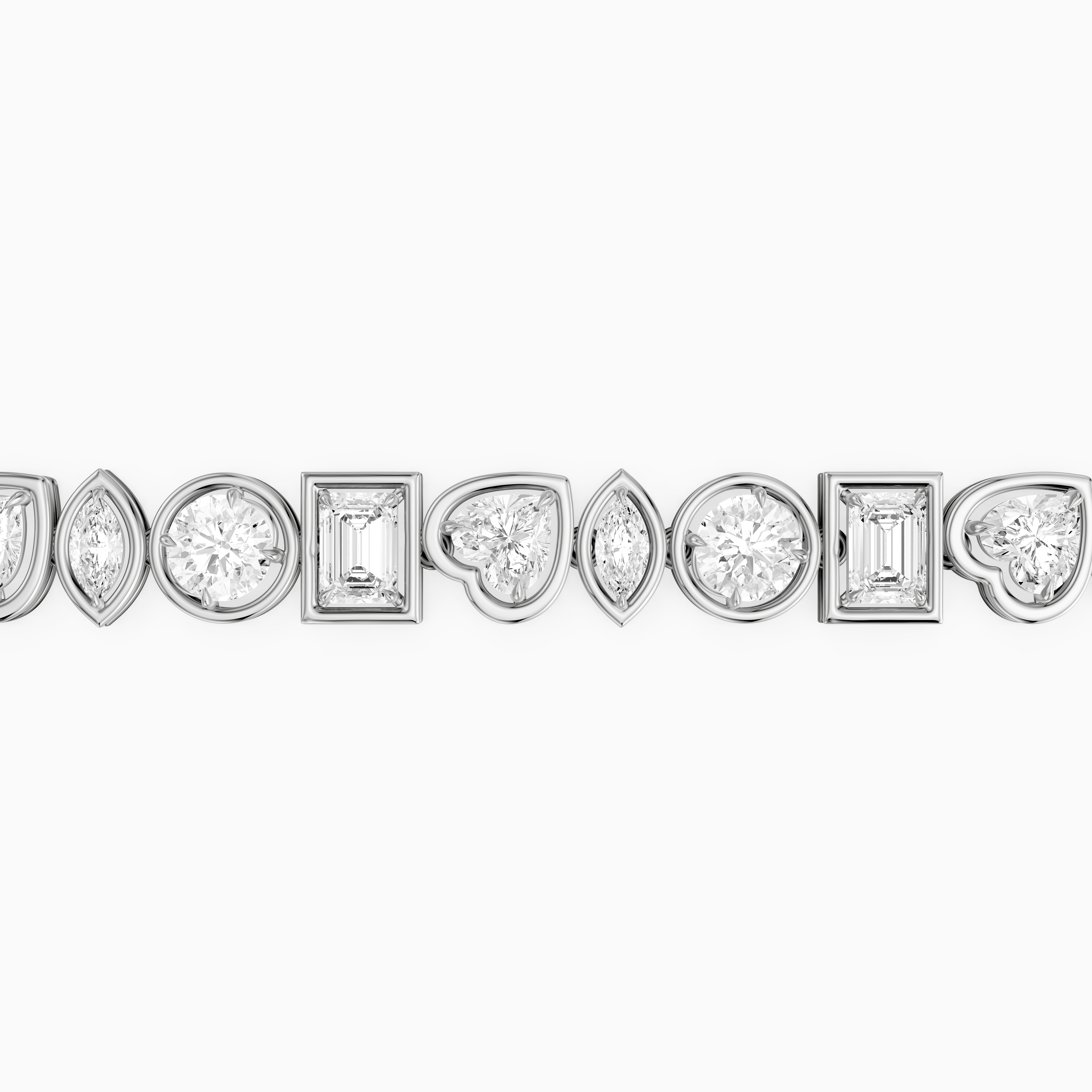 Deasia Oval, Emerald Cut, Heart and Marquise Lab Grown Diamond Tennis Bracelet