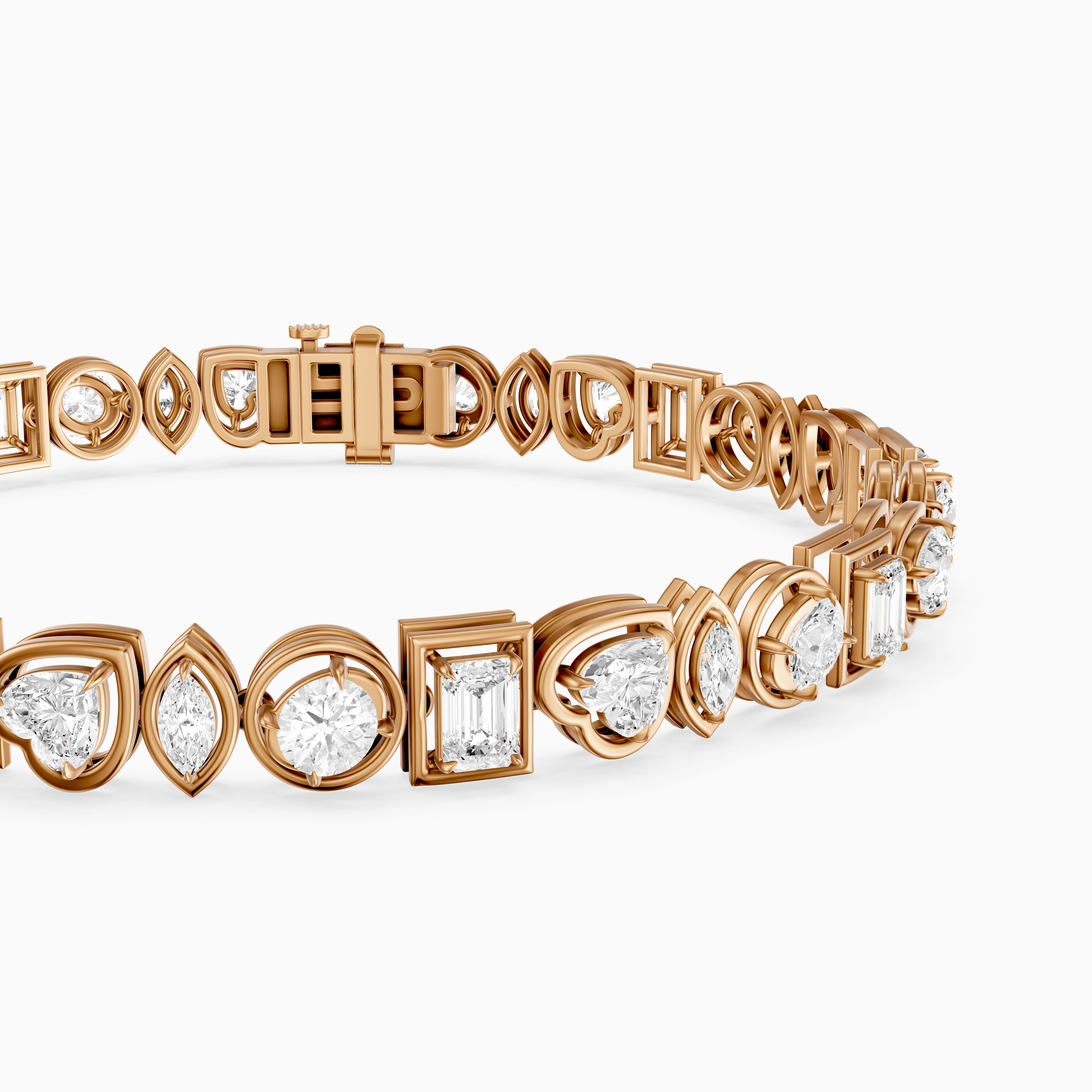 Deasia Oval, Emerald Cut, Heart and Marquise Lab Grown Diamond Tennis Bracelet