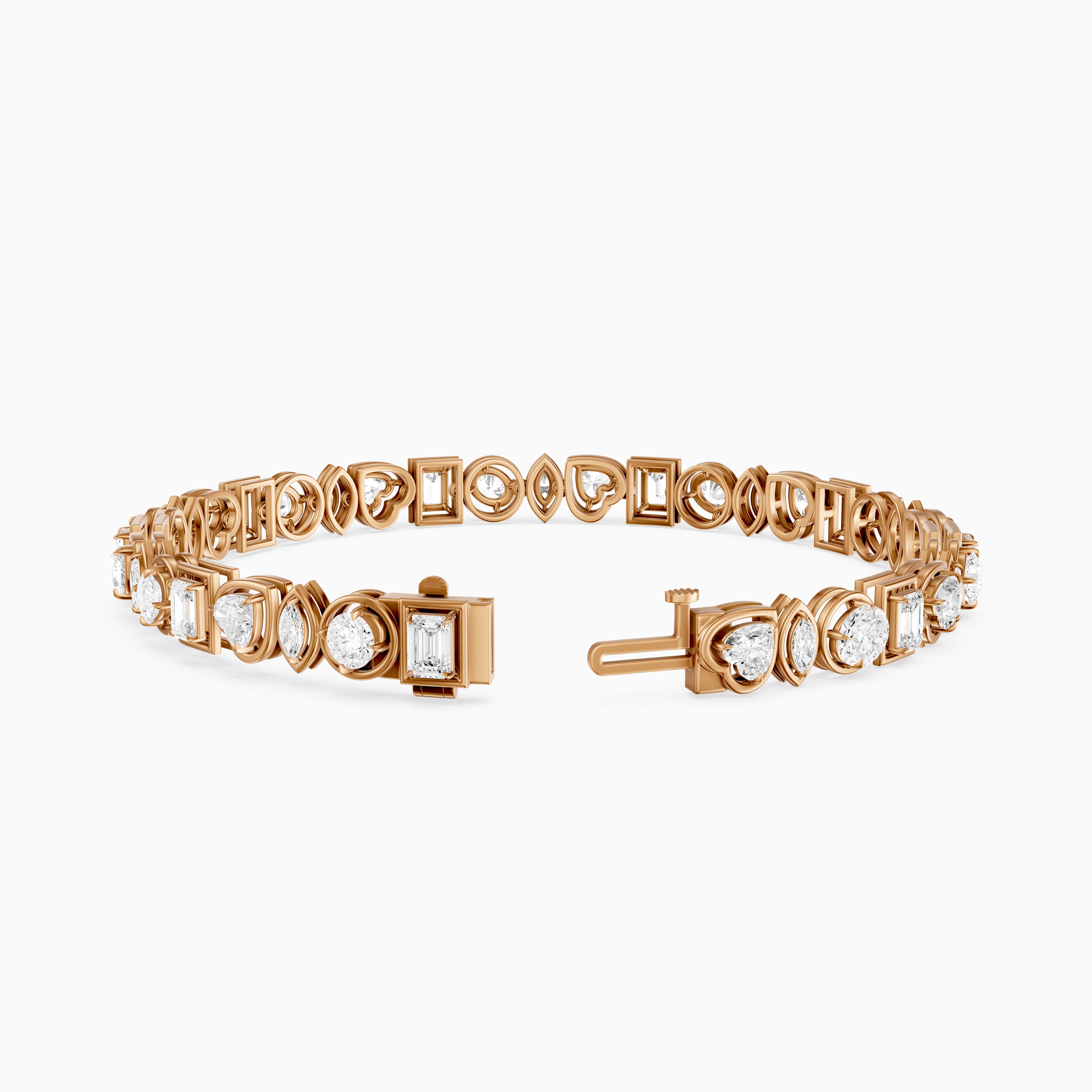 Deasia Oval, Emerald Cut, Heart and Marquise Lab Grown Diamond Tennis Bracelet