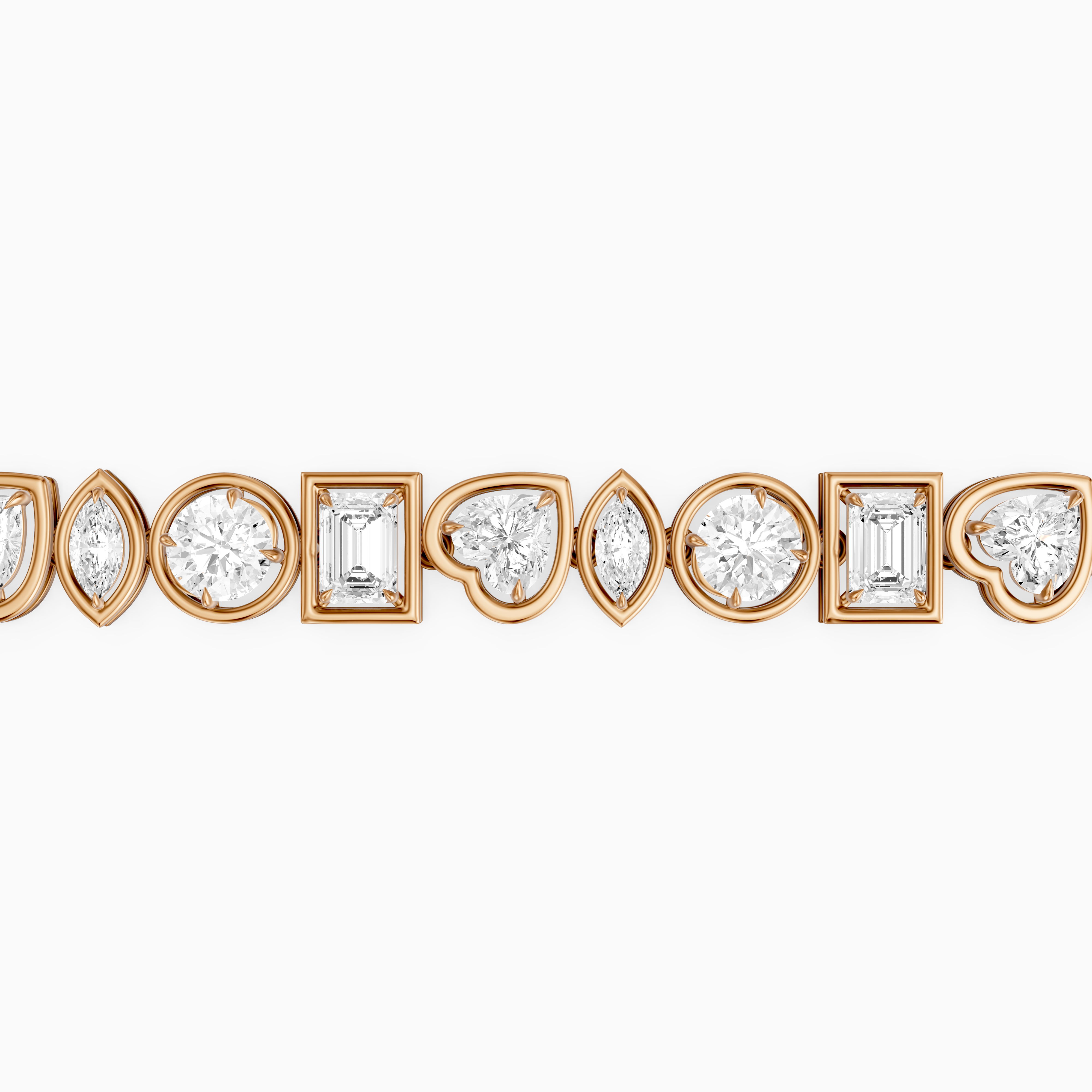 Deasia Oval, Emerald Cut, Heart and Marquise Lab Grown Diamond Tennis Bracelet