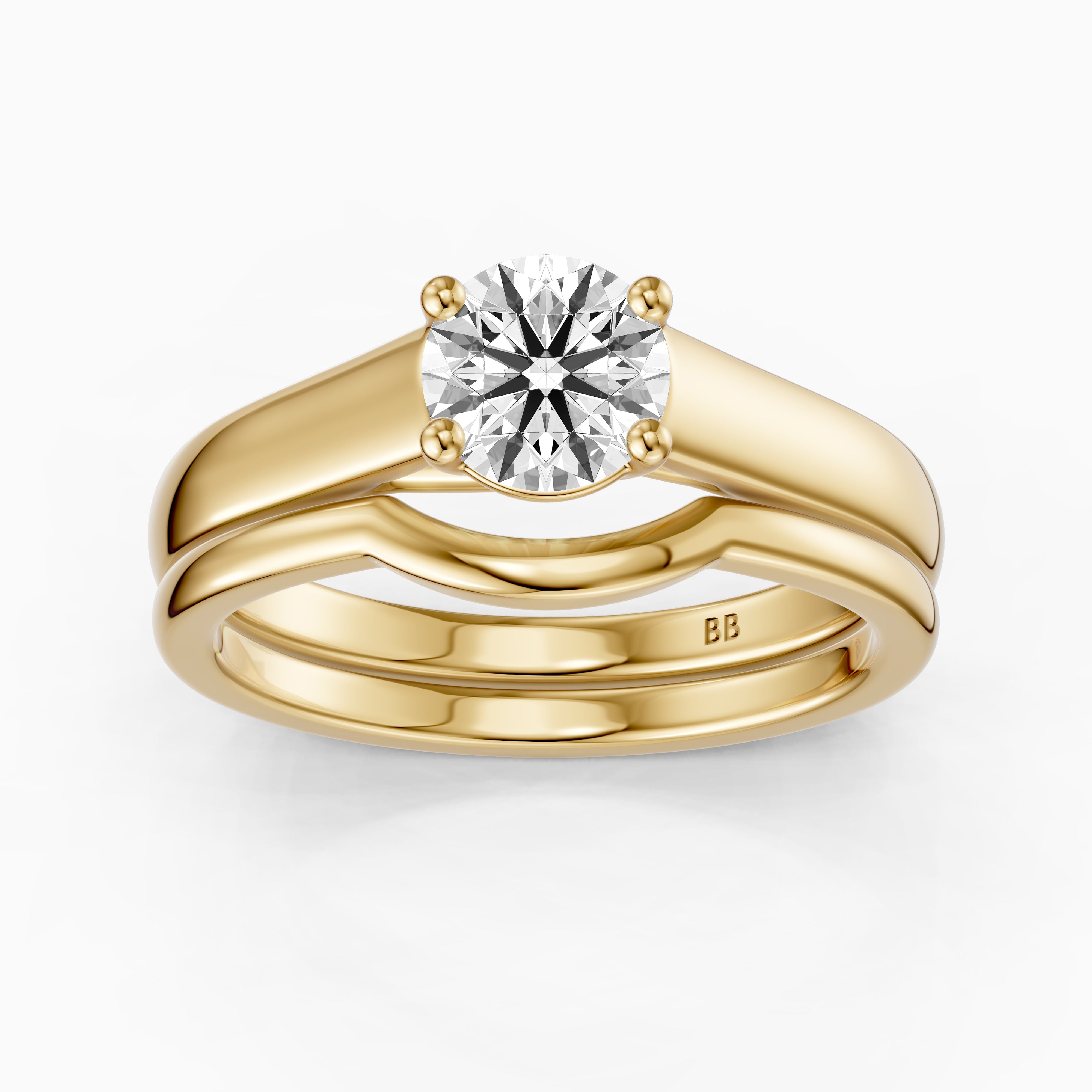 Anna Round Lab Grown Diamond Solitaire Bridal Set