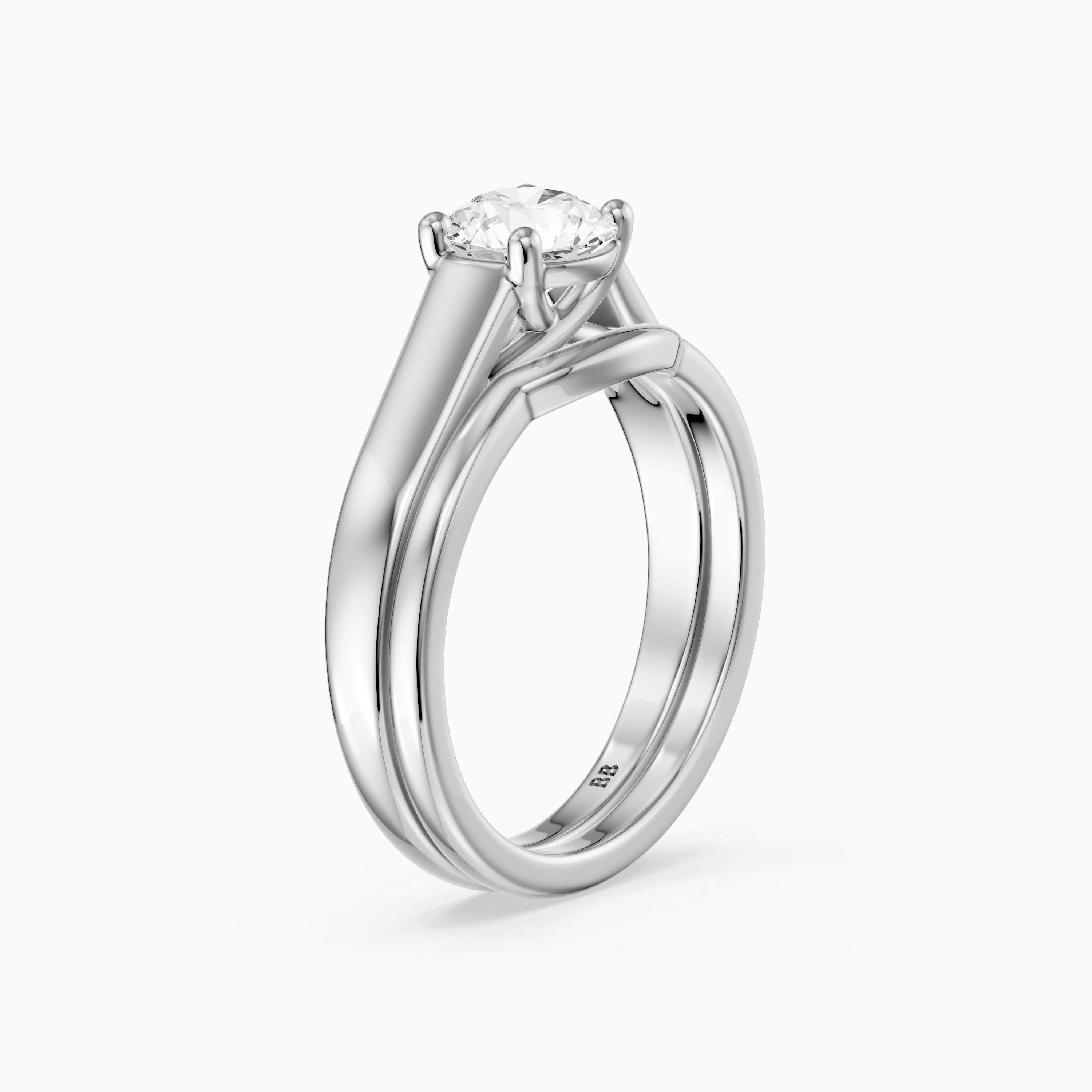 Anna Round Lab Grown Diamond Solitaire Bridal Set