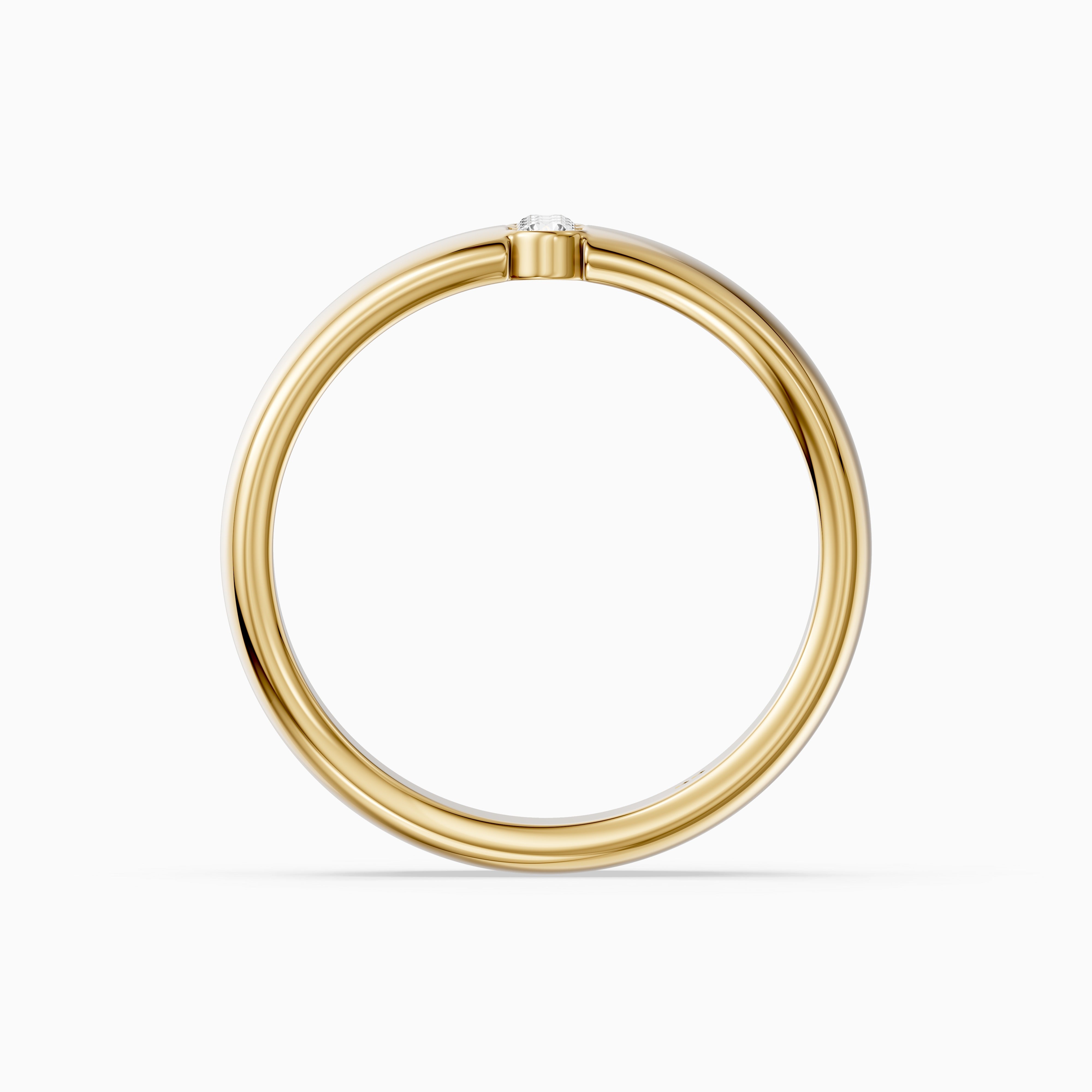 Chiara Round Cut Lab Diamond Bezel Set Three Stone Cigar Band