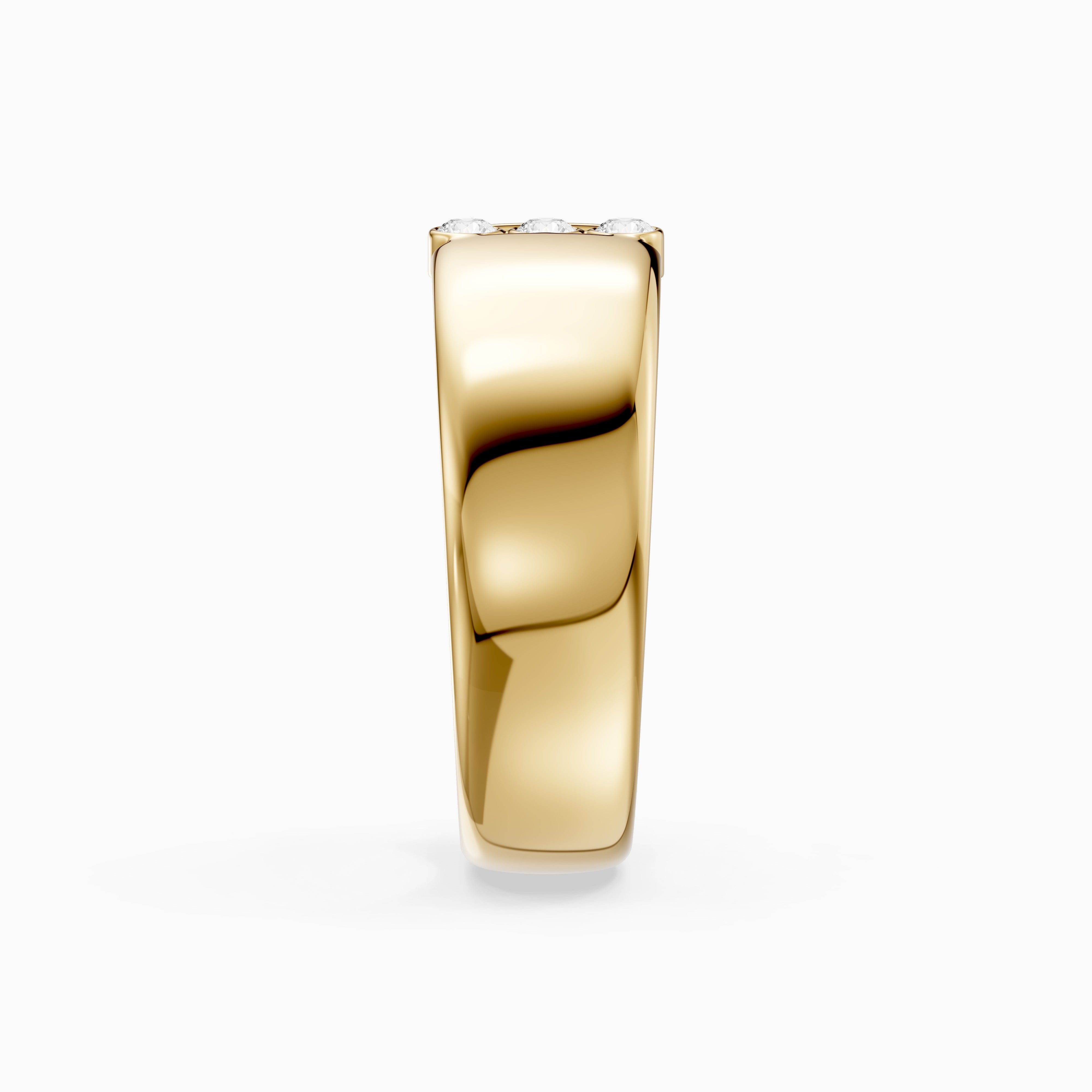 Chiara Round Cut Lab Diamond Bezel Set Three Stone Cigar Band