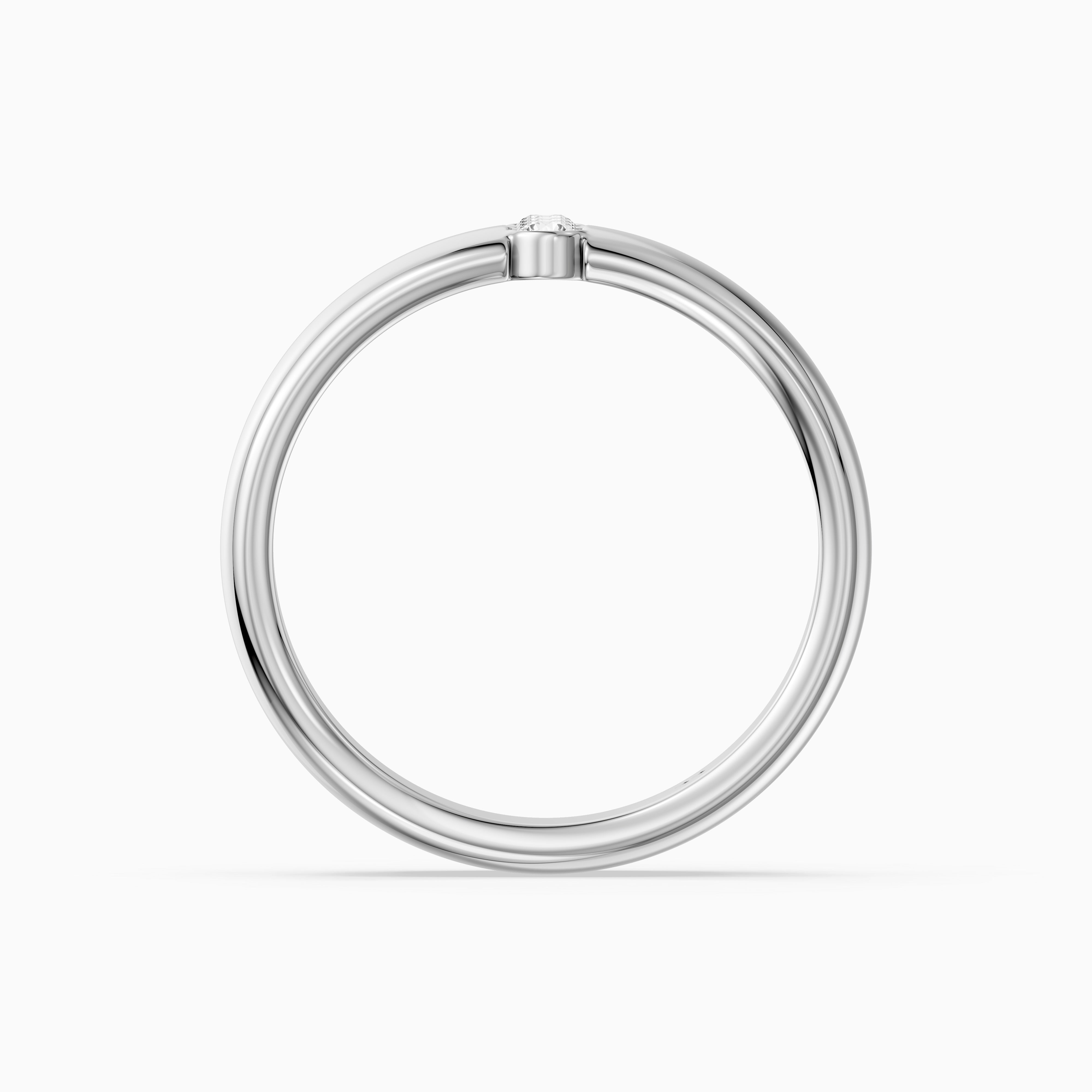 Chiara Round Cut Lab Diamond Bezel Set Three Stone Cigar Band