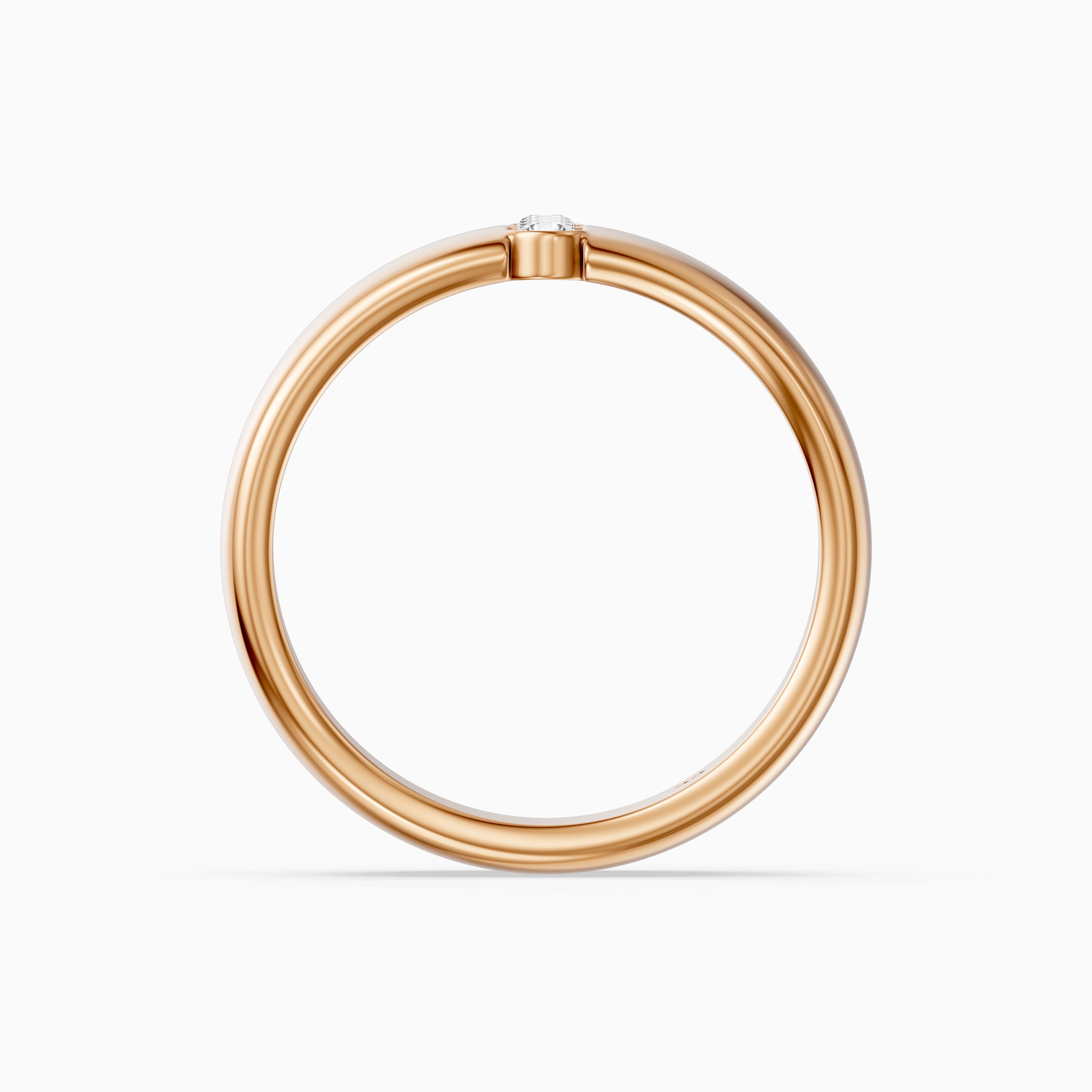Chiara Round Cut Lab Diamond Bezel Set Three Stone Cigar Band