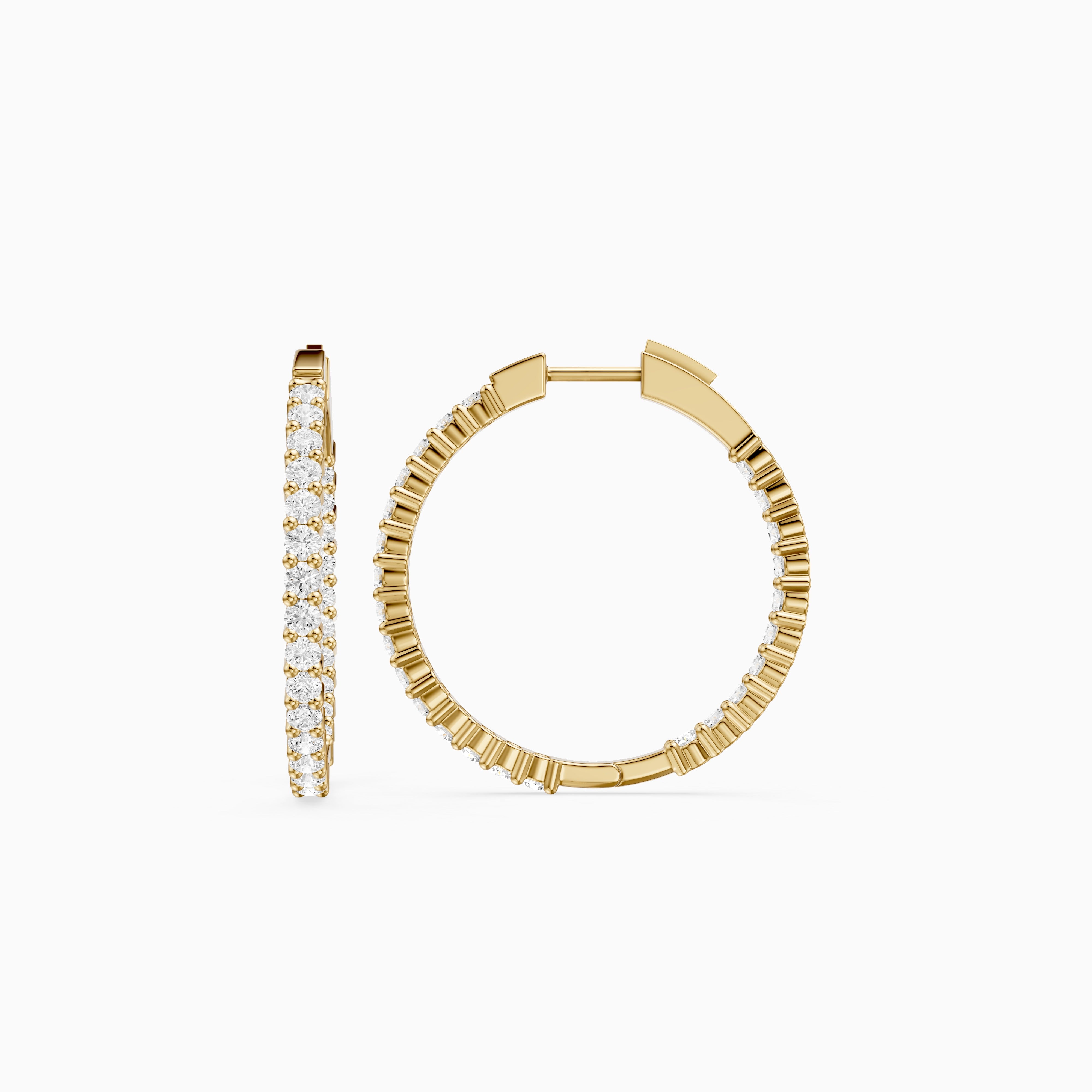 Mattea Round Lab Grown Diamond Full Eternity Inside Out Hoop Earrings