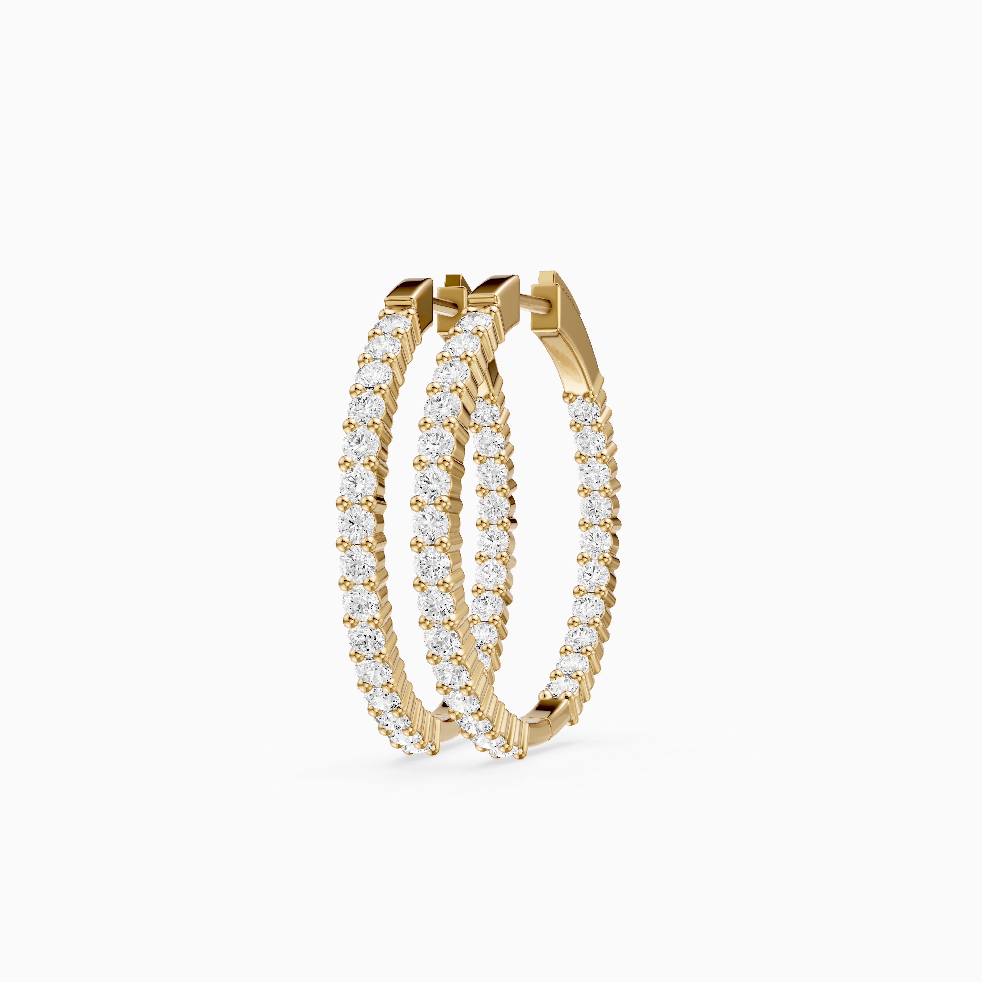 Mattea Round Lab Grown Diamond Full Eternity Inside Out Hoop Earrings