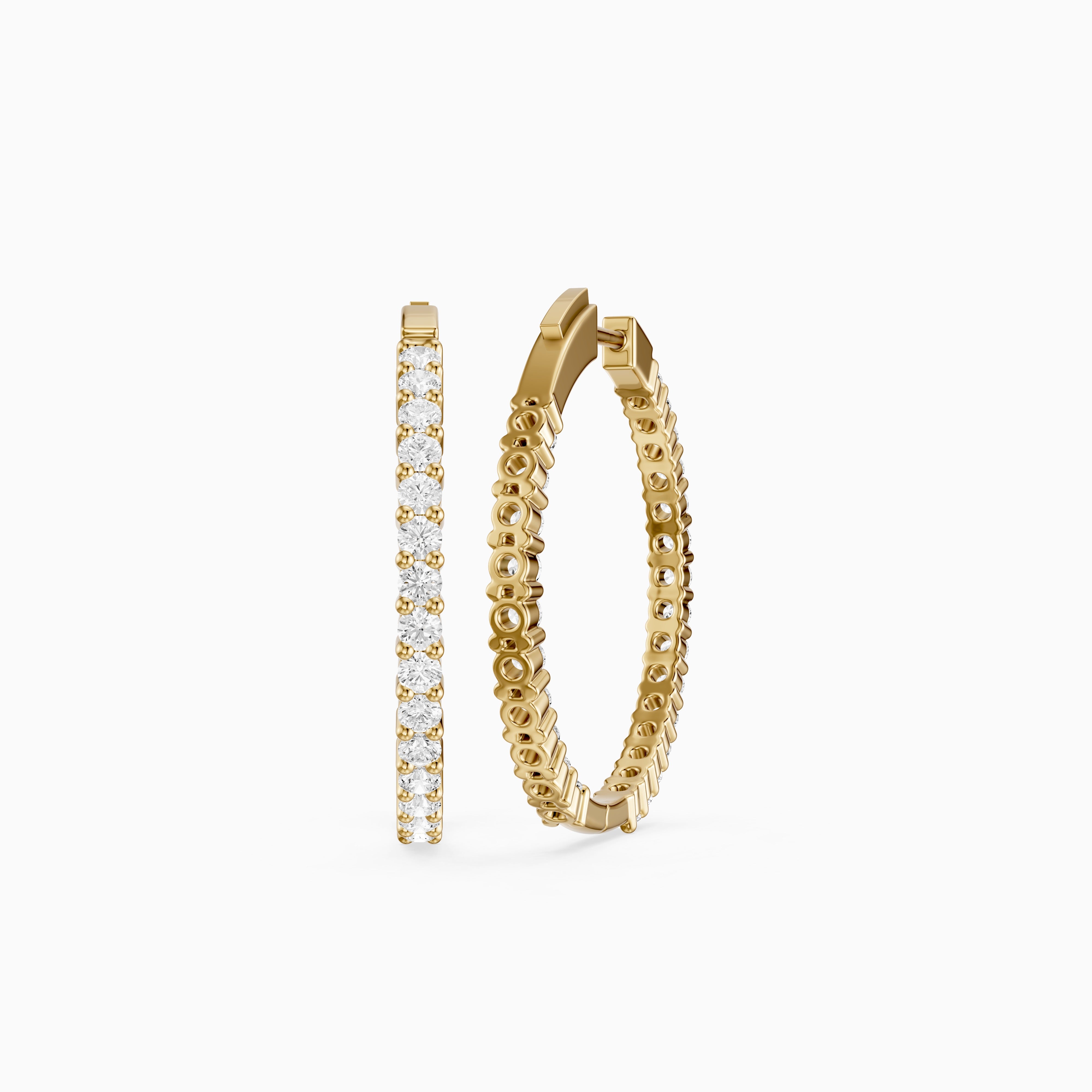 Mattea Round Lab Grown Diamond Full Eternity Inside Out Hoop Earrings