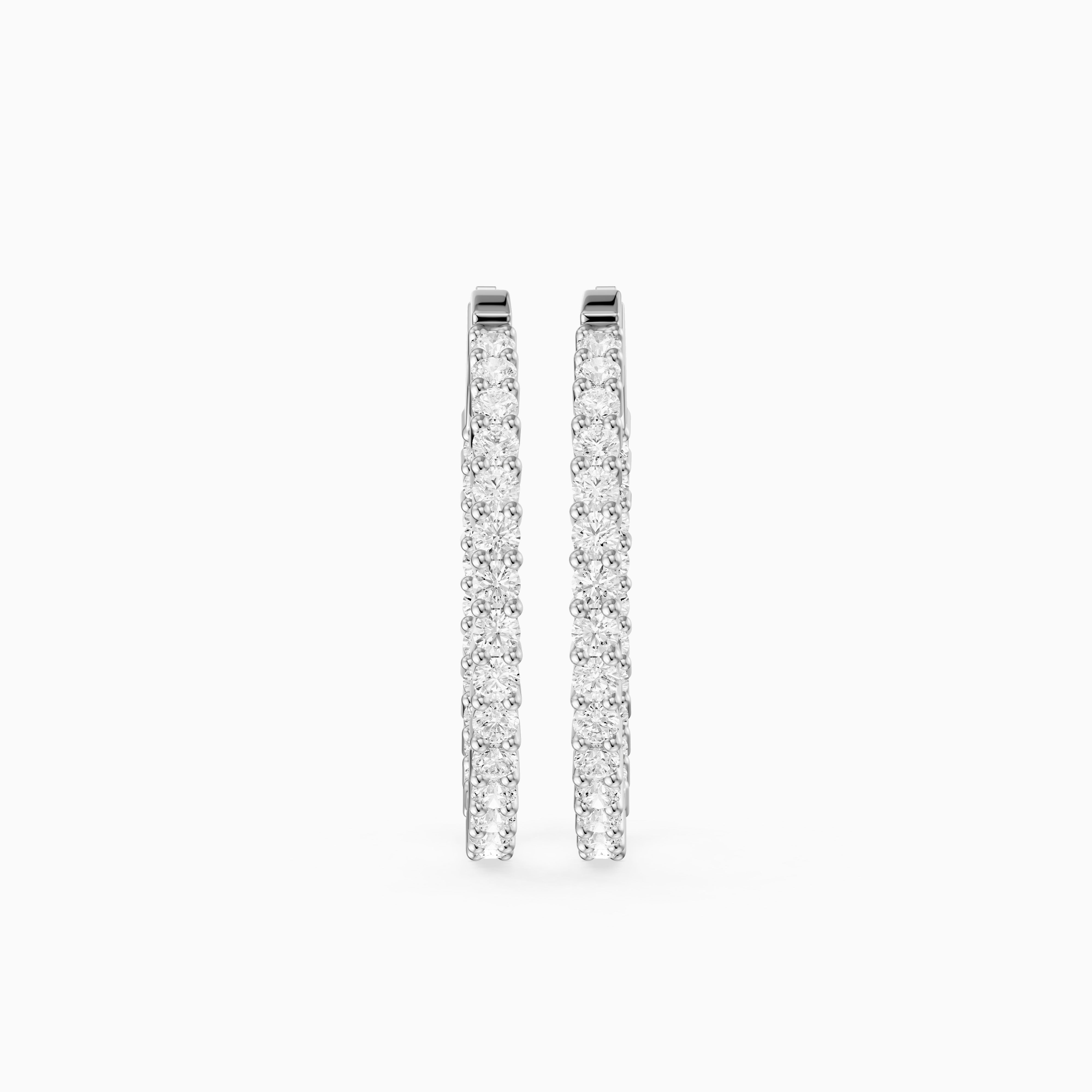 Mattea Round Lab Grown Diamond Full Eternity Inside Out Hoop Earrings