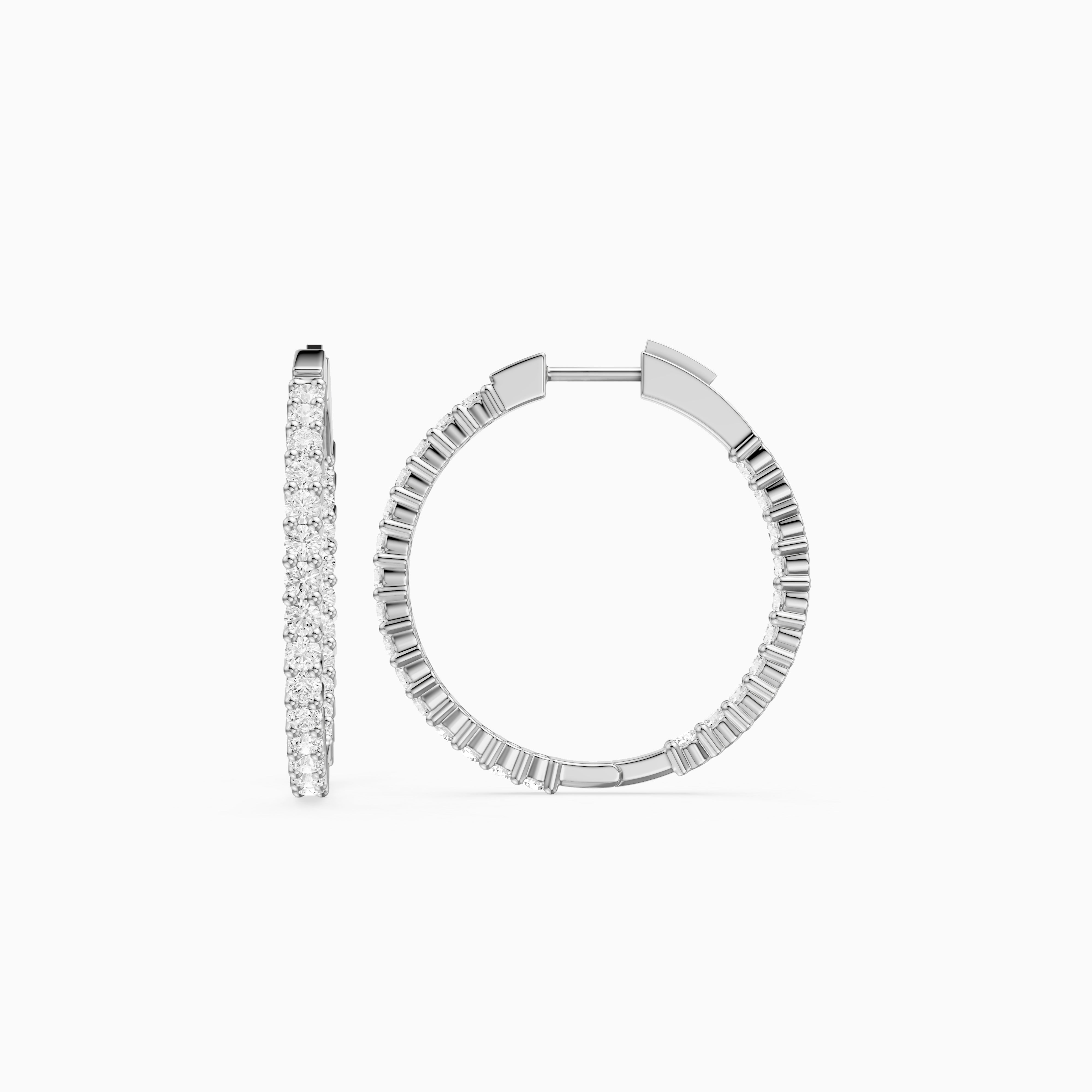 Mattea Round Lab Grown Diamond Full Eternity Inside Out Hoop Earrings