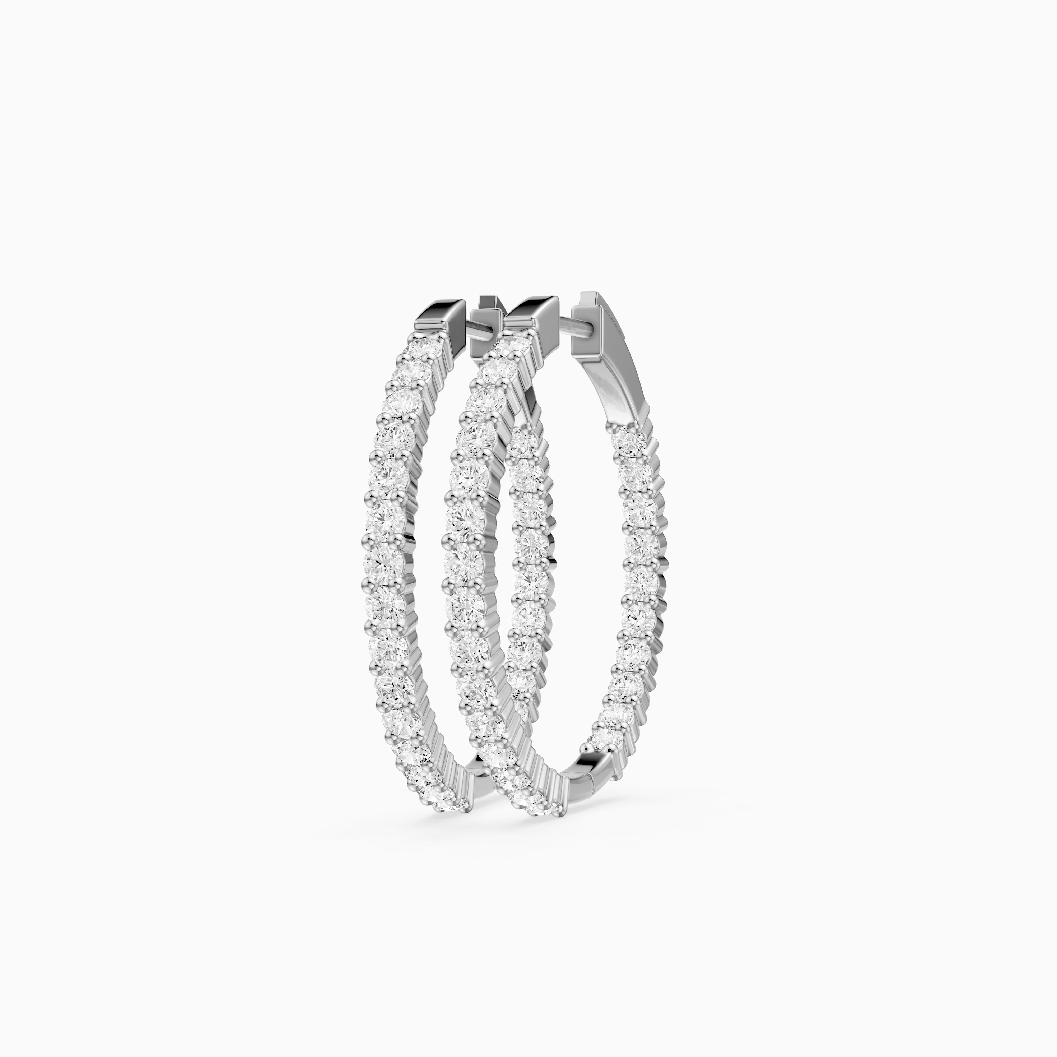 Mattea Round Lab Grown Diamond Full Eternity Inside Out Hoop Earrings