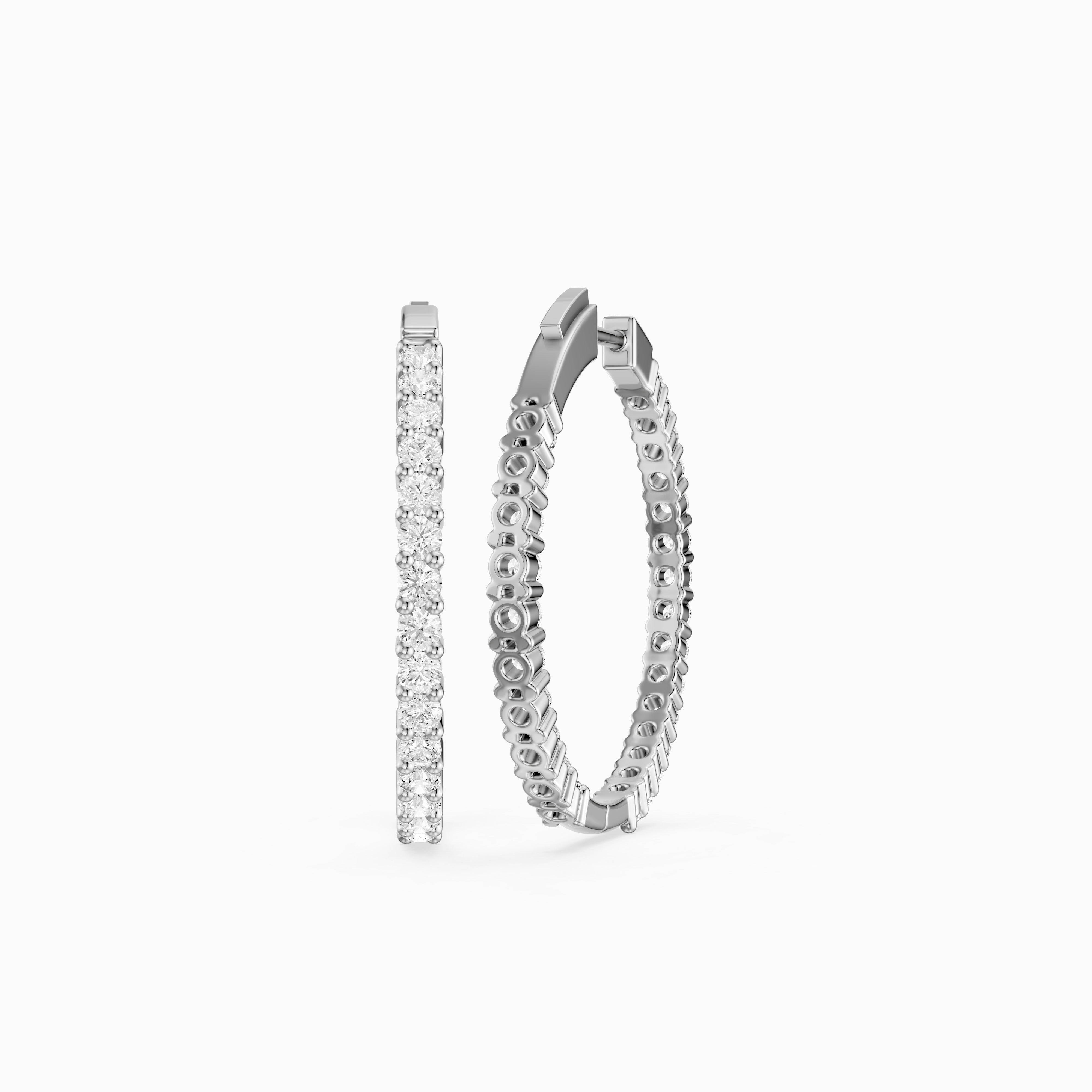 Mattea Round Lab Grown Diamond Full Eternity Inside Out Hoop Earrings