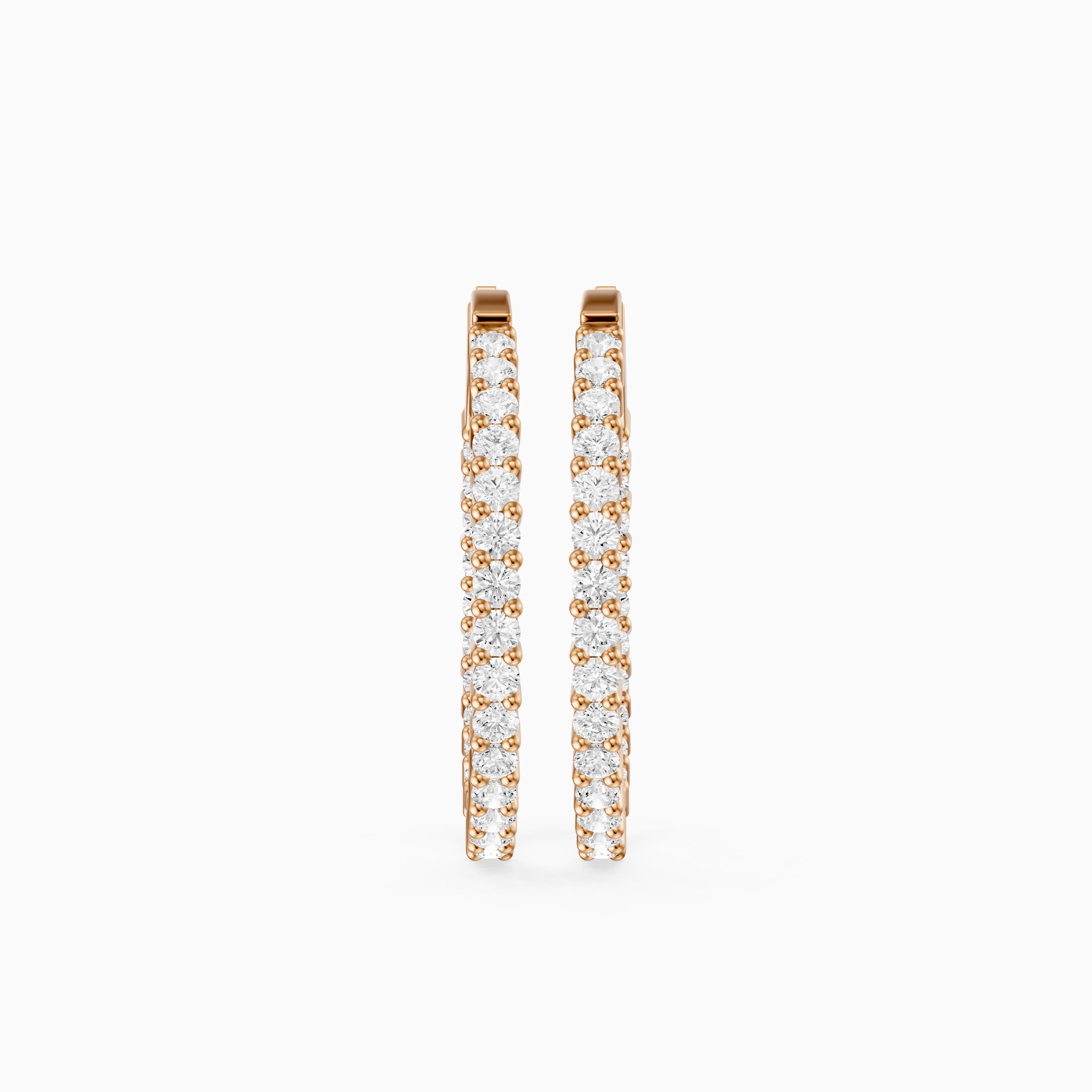 Mattea Round Lab Grown Diamond Full Eternity Inside Out Hoop Earrings