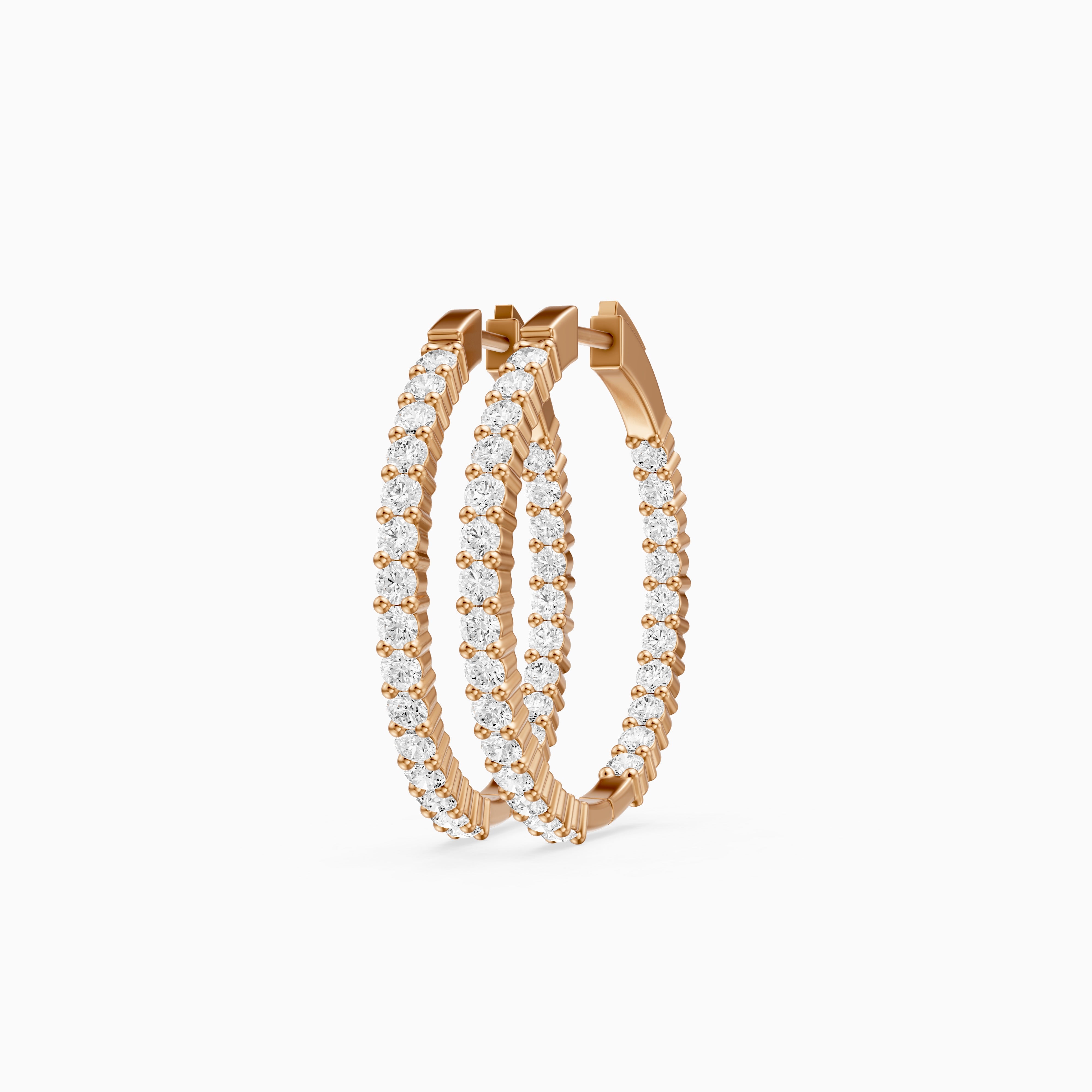 Mattea Round Lab Grown Diamond Full Eternity Inside Out Hoop Earrings