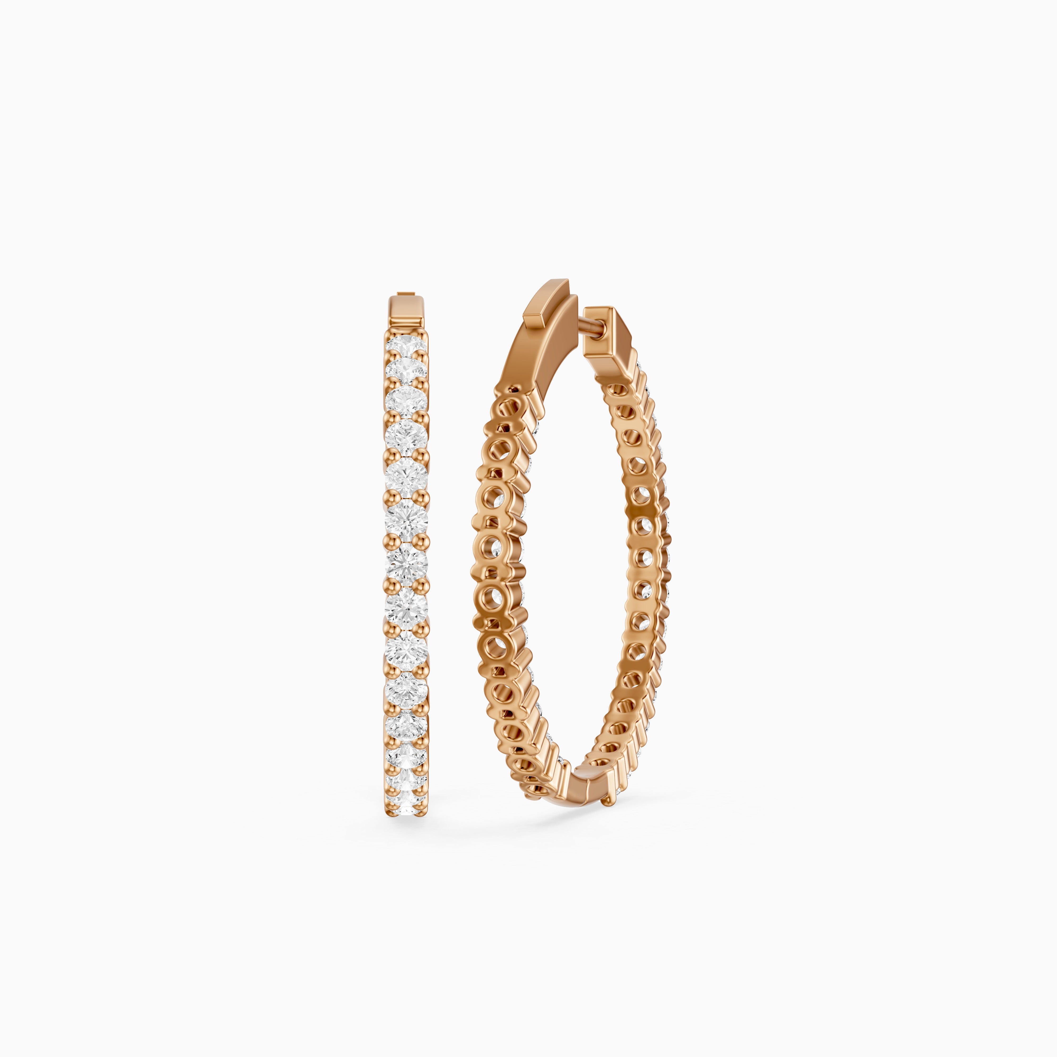 Mattea Round Lab Grown Diamond Full Eternity Inside Out Hoop Earrings