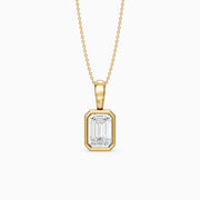 Lisa Emerald Bezel Set Lab Grown Diamond Solitaire Pendant