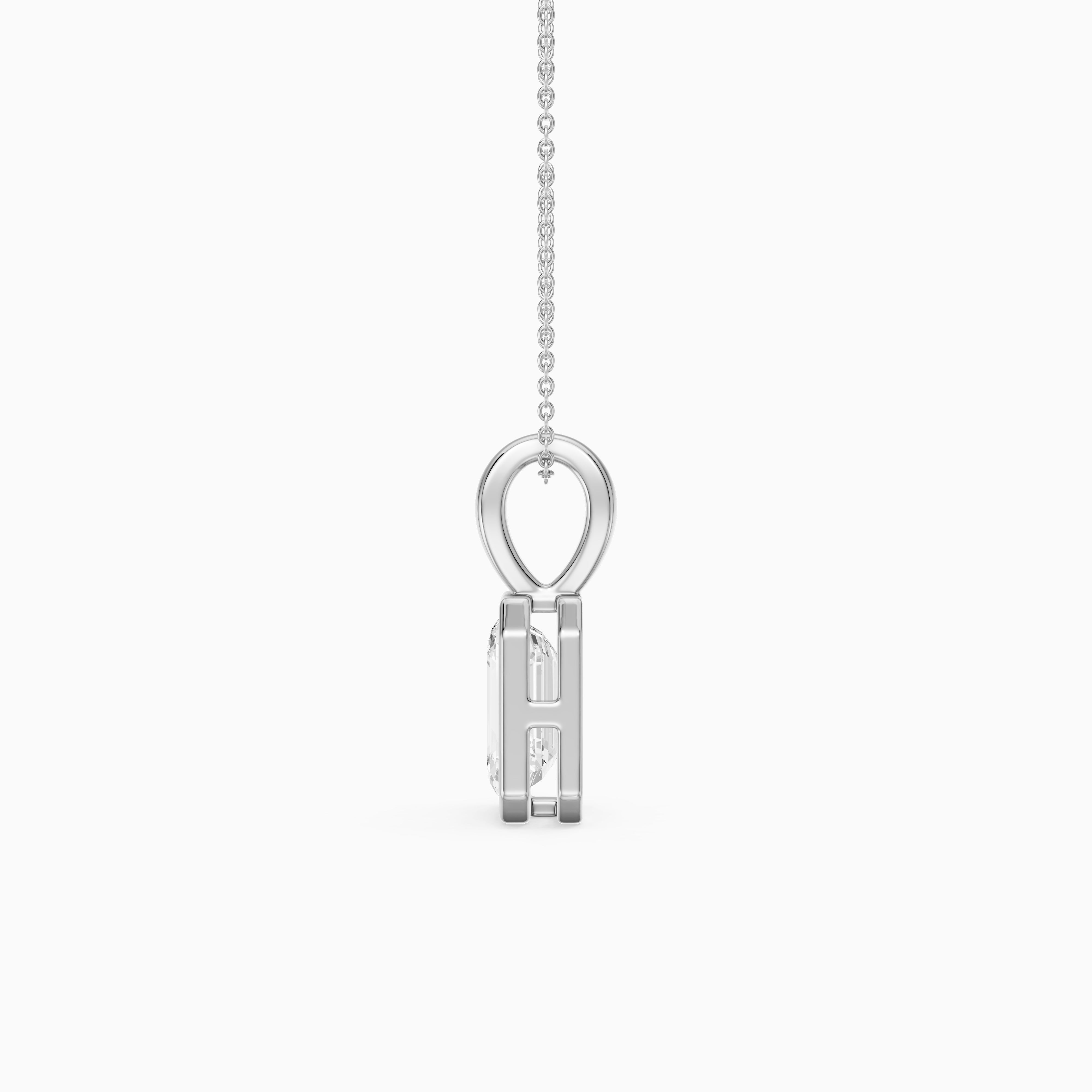 Lisa Emerald Bezel Set Lab Grown Diamond Solitaire Pendant