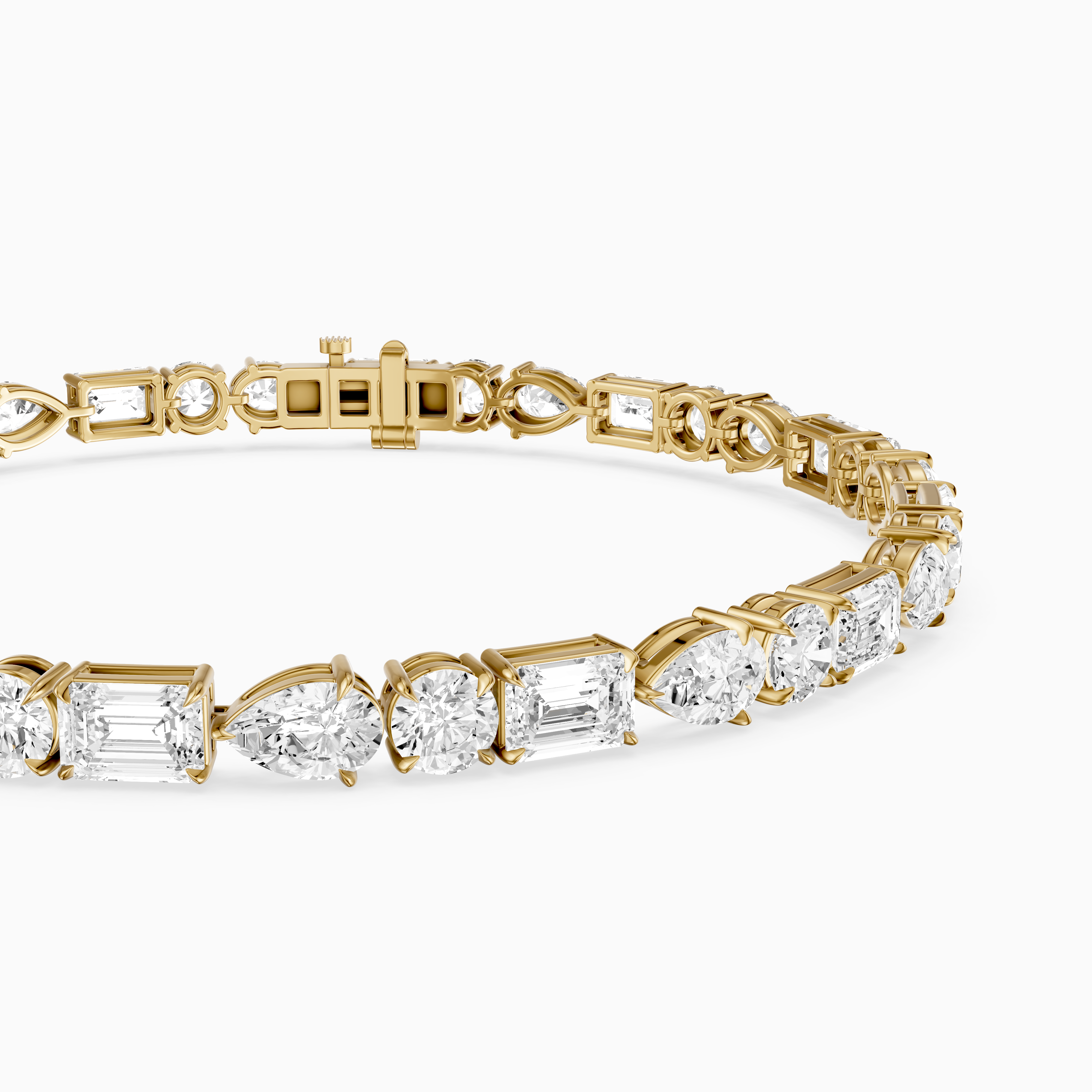 Kailene Pear, Round and Emerald Cut Lab Grown Diamond Tennis Bracelet