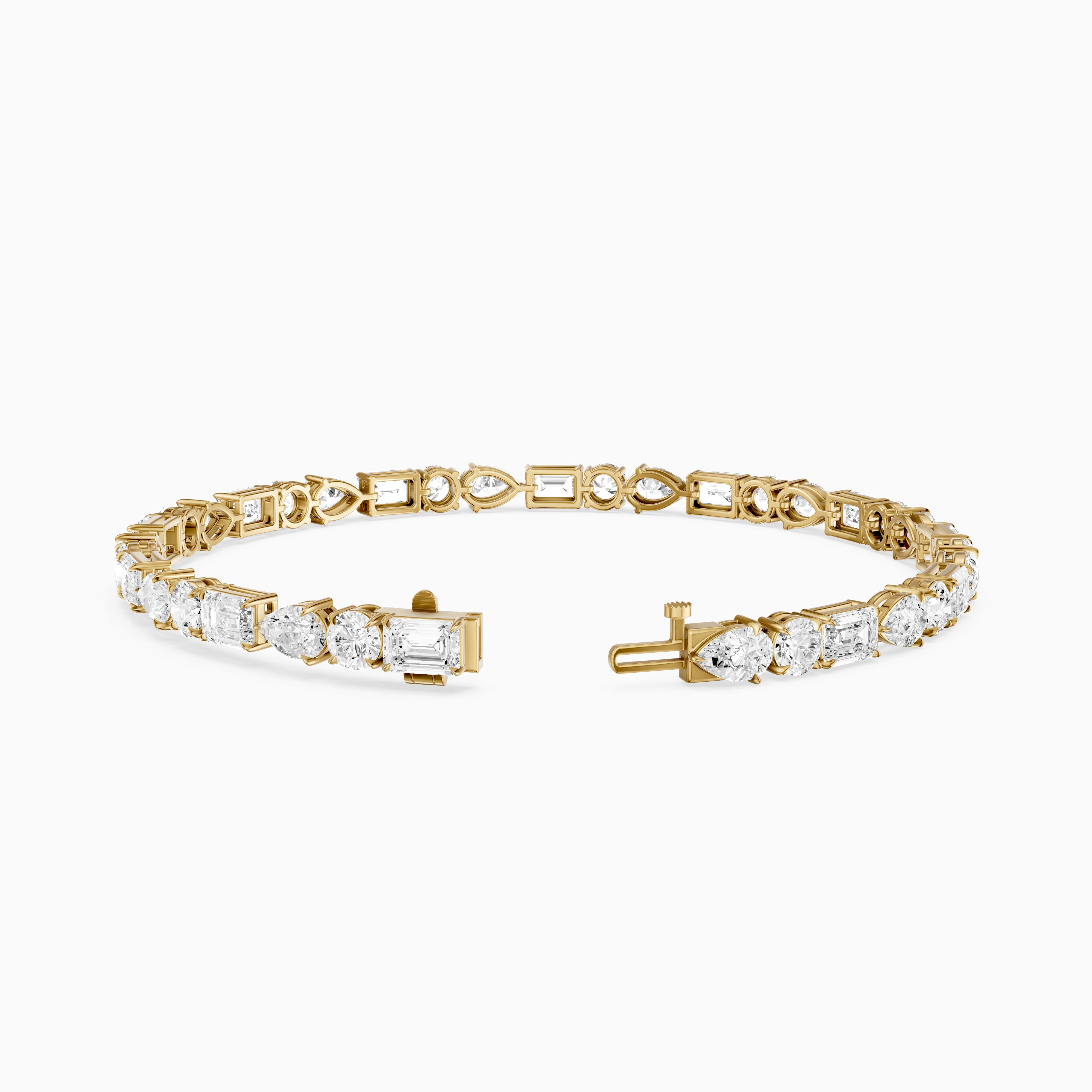 Kailene Pear, Round and Emerald Cut Lab Grown Diamond Tennis Bracelet