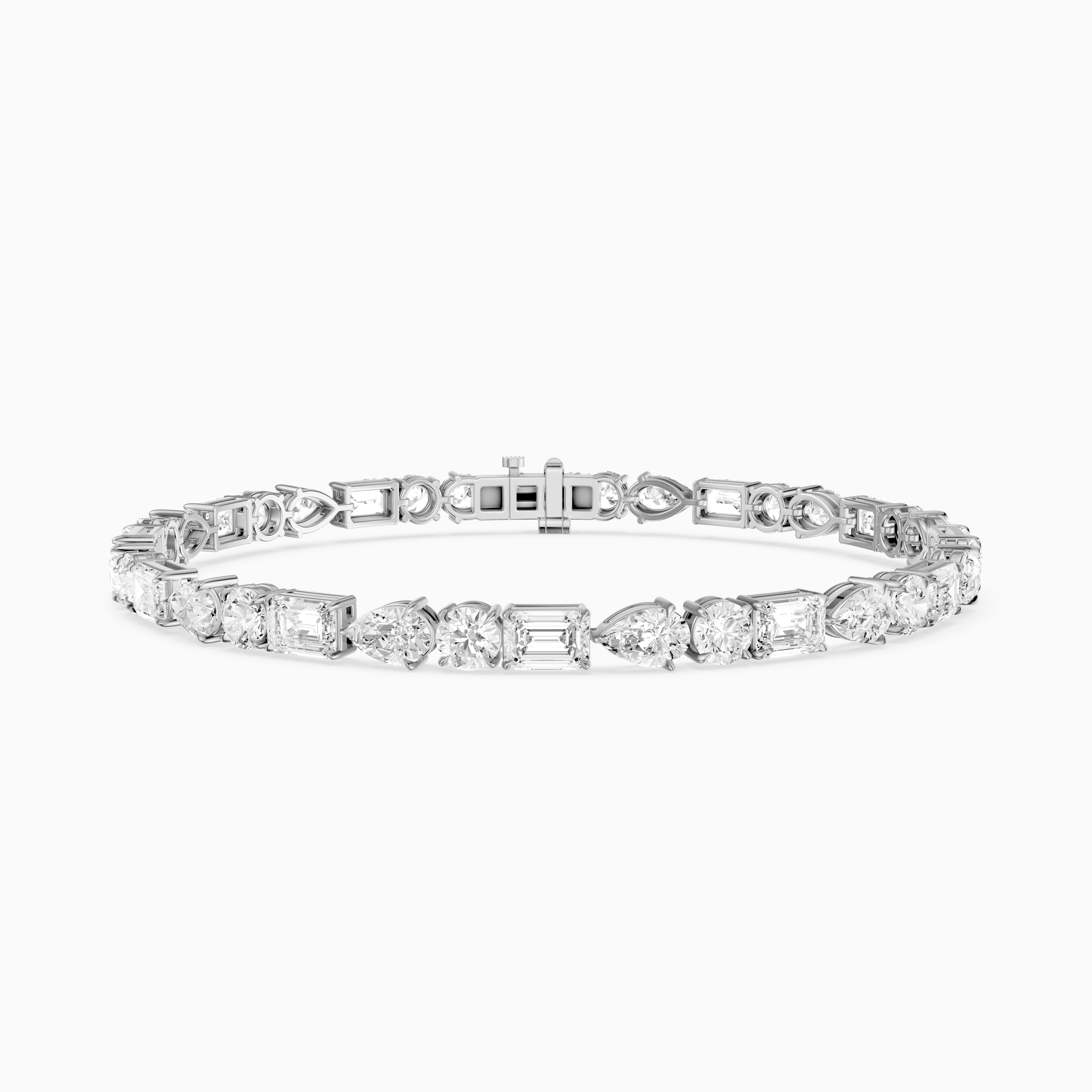 Kailene Pear, Round and Emerald Cut Lab Grown Diamond Tennis Bracelet