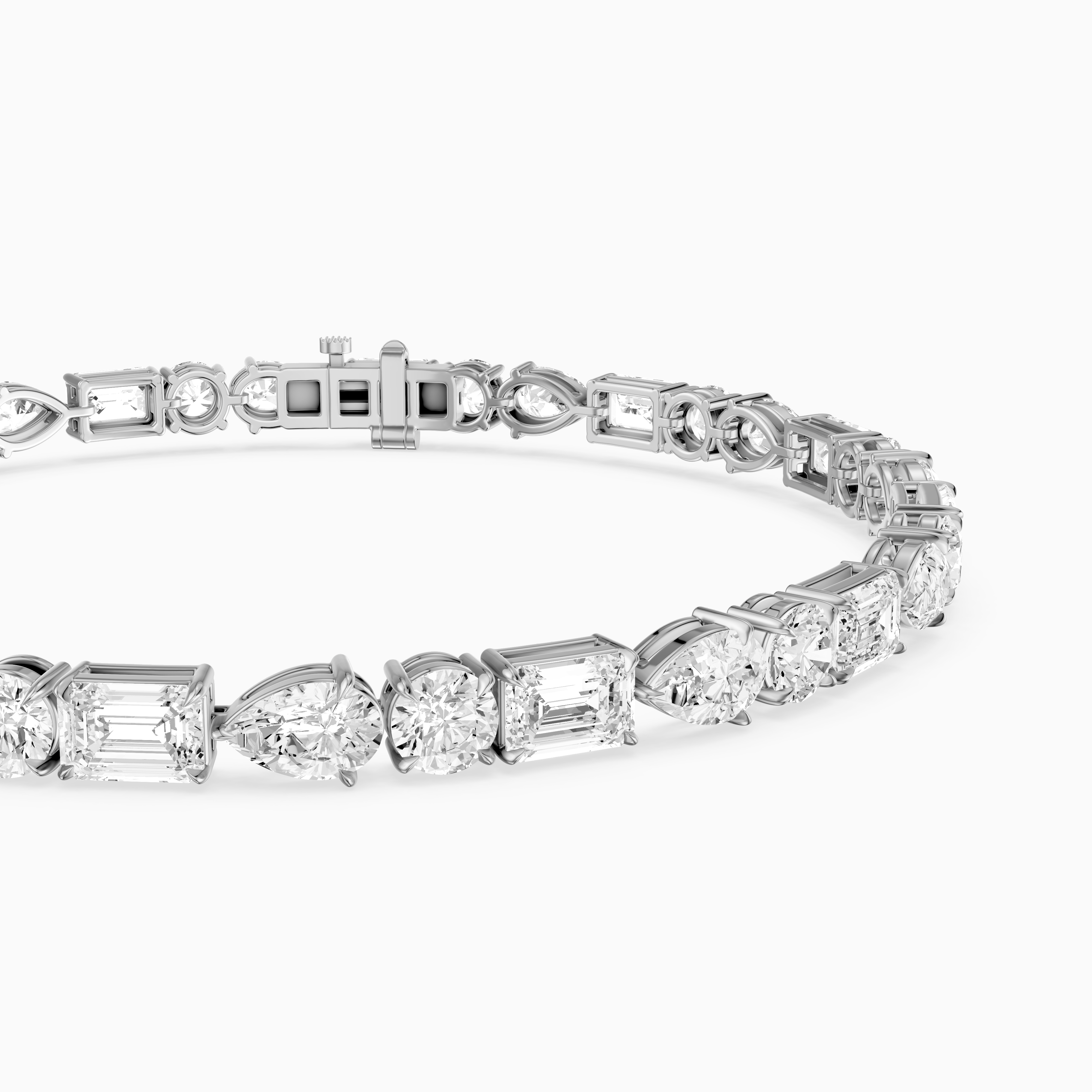 Kailene Pear, Round and Emerald Cut Lab Grown Diamond Tennis Bracelet