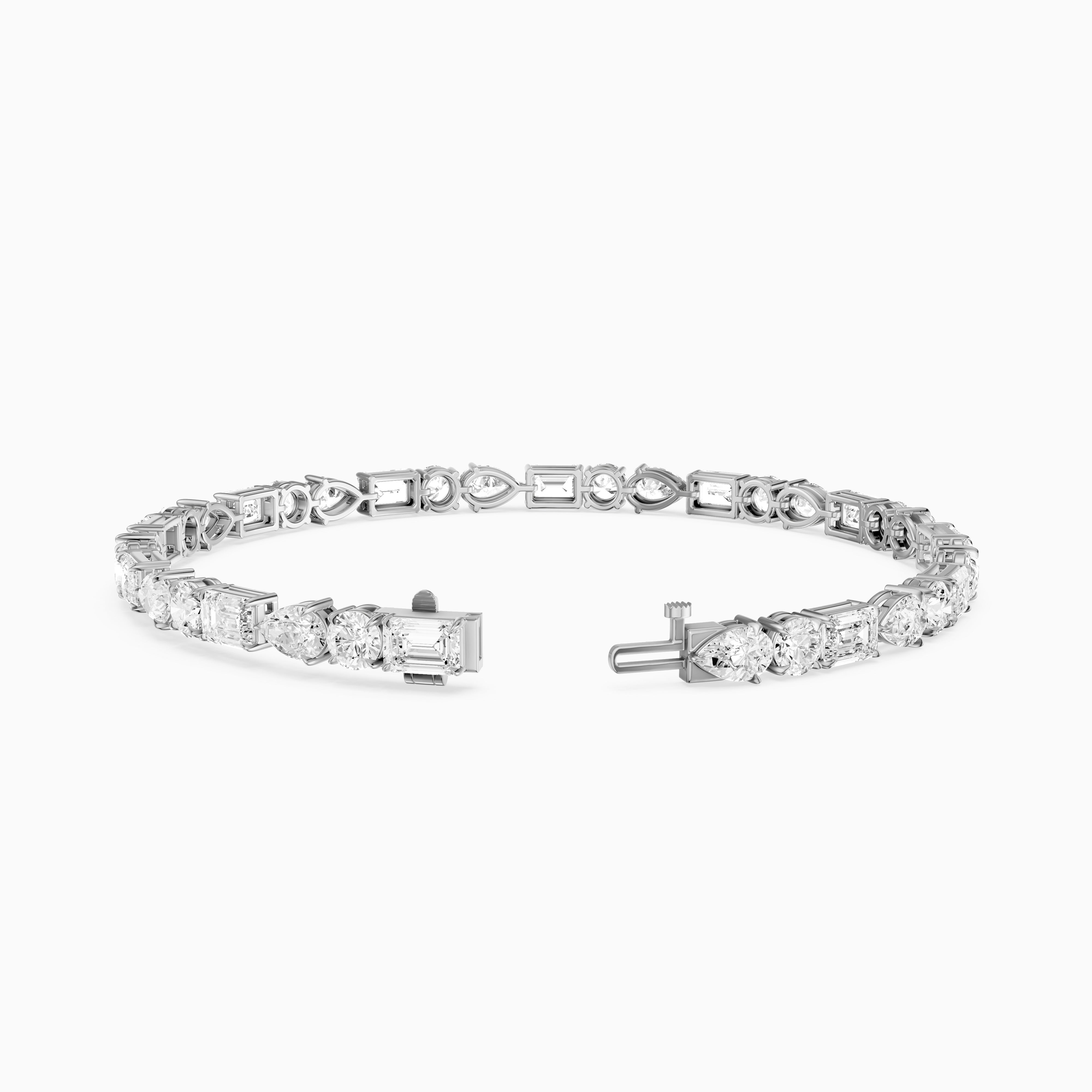 Kailene Pear, Round and Emerald Cut Lab Grown Diamond Tennis Bracelet