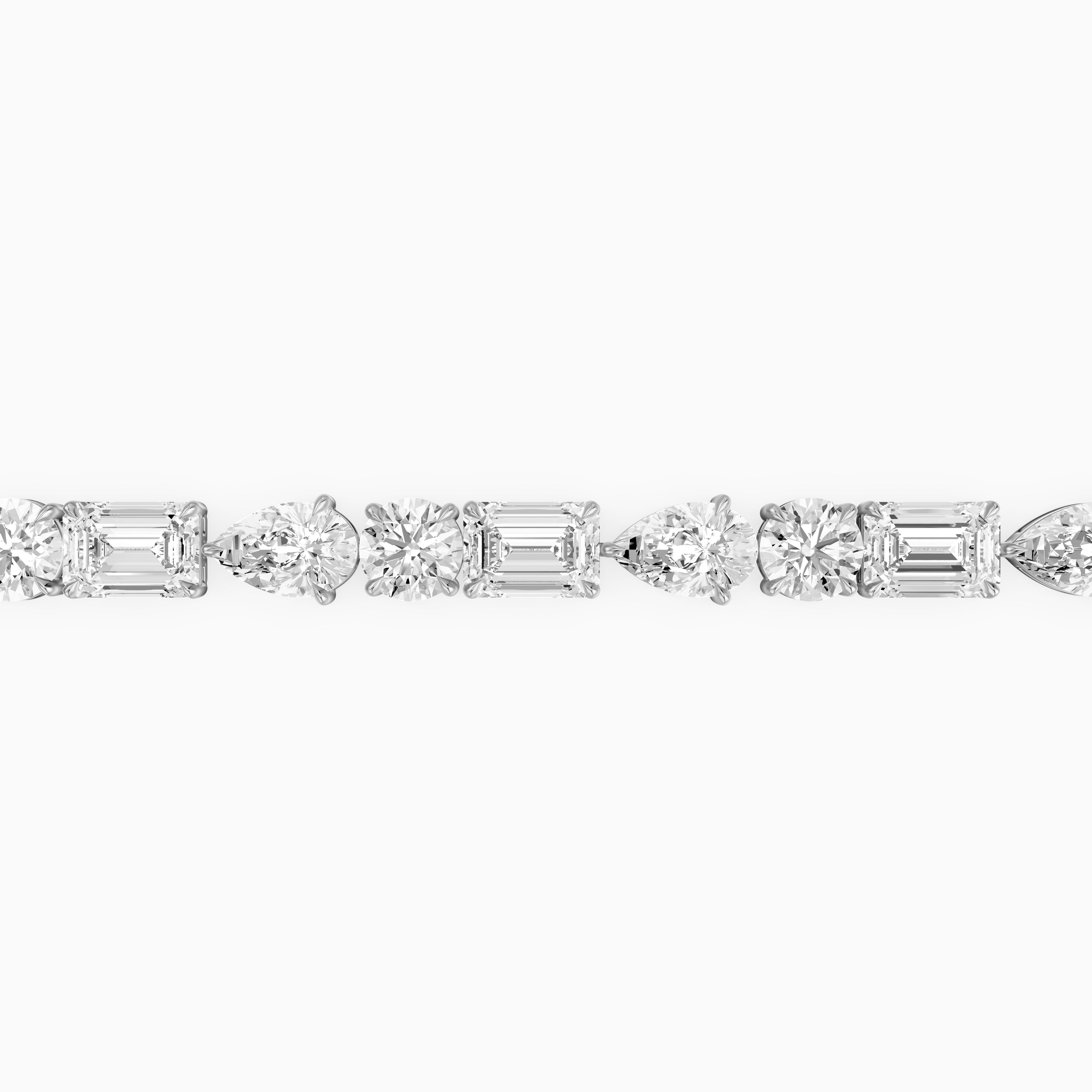 Kailene Pear, Round and Emerald Cut Lab Grown Diamond Tennis Bracelet