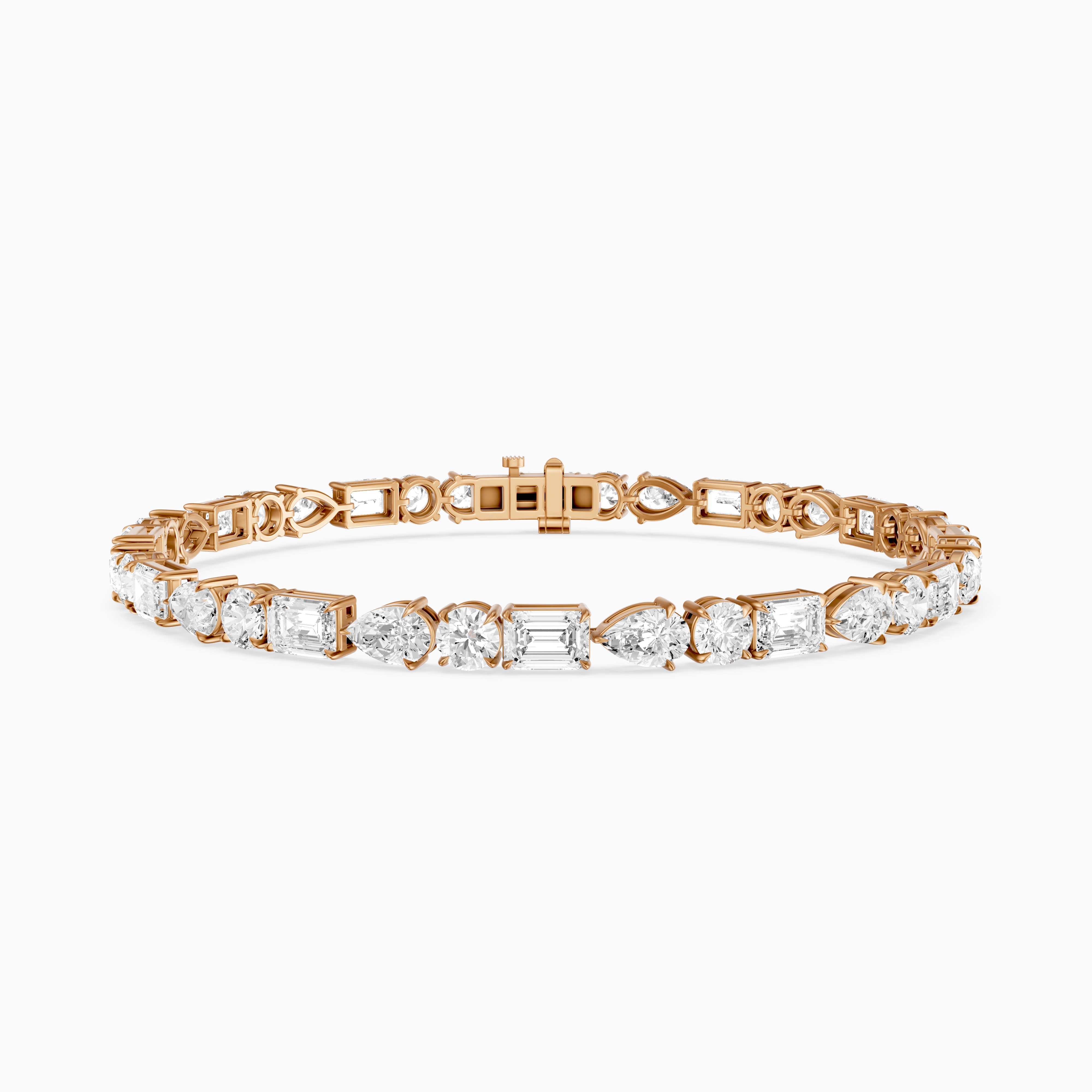 Kailene Pear, Round and Emerald Cut Lab Grown Diamond Tennis Bracelet
