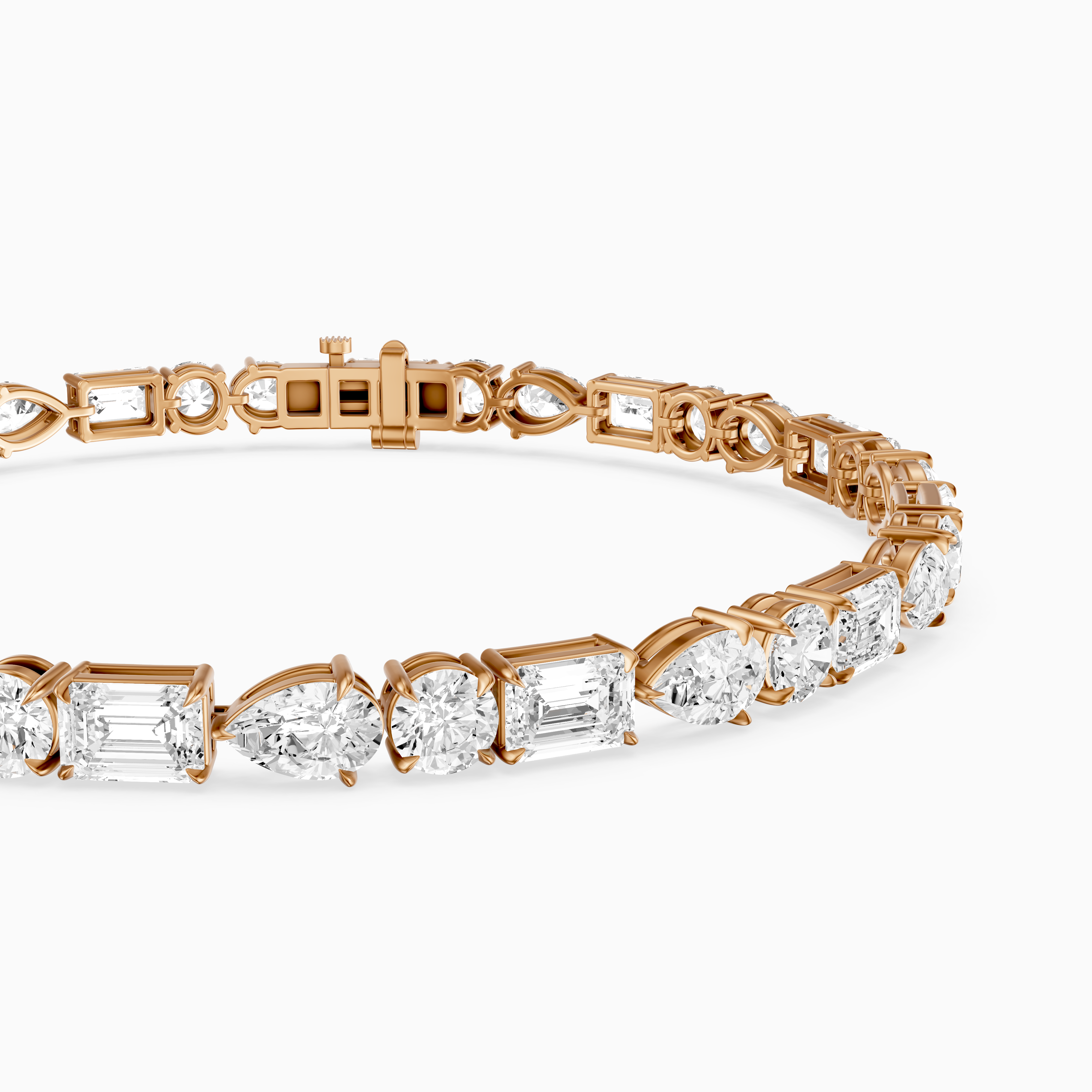 Kailene Pear, Round and Emerald Cut Lab Grown Diamond Tennis Bracelet