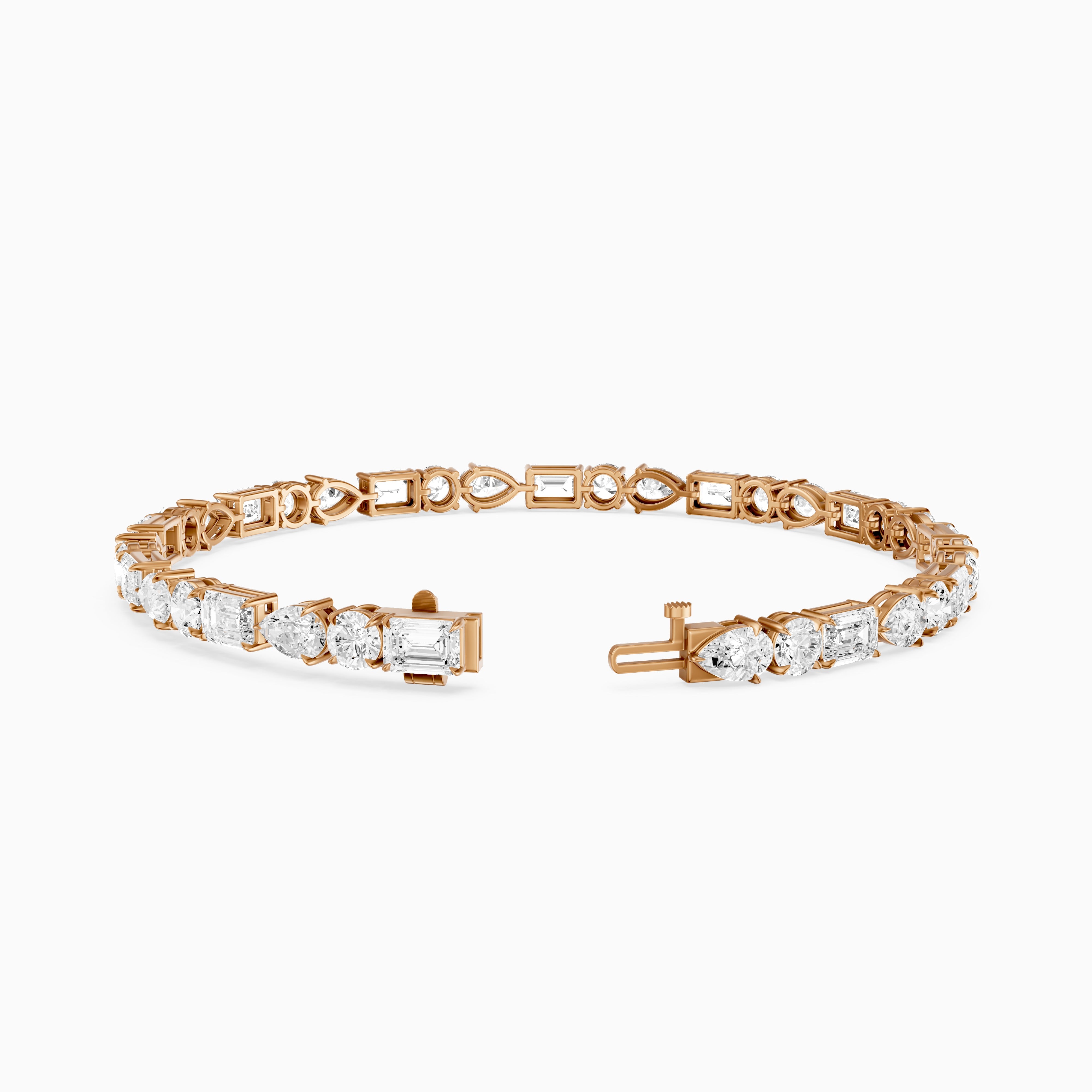 Kailene Pear, Round and Emerald Cut Lab Grown Diamond Tennis Bracelet