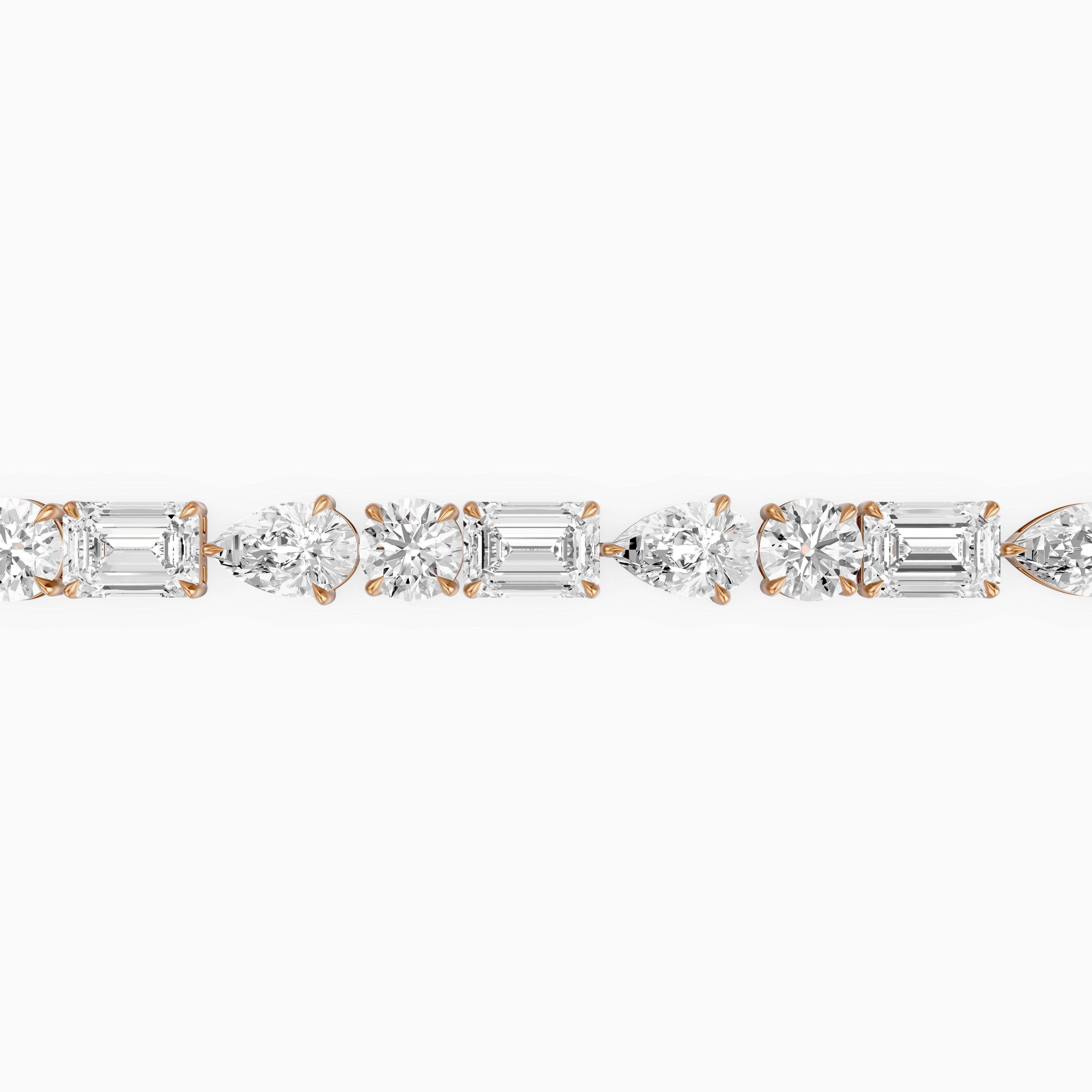 Kailene Pear, Round and Emerald Cut Lab Grown Diamond Tennis Bracelet