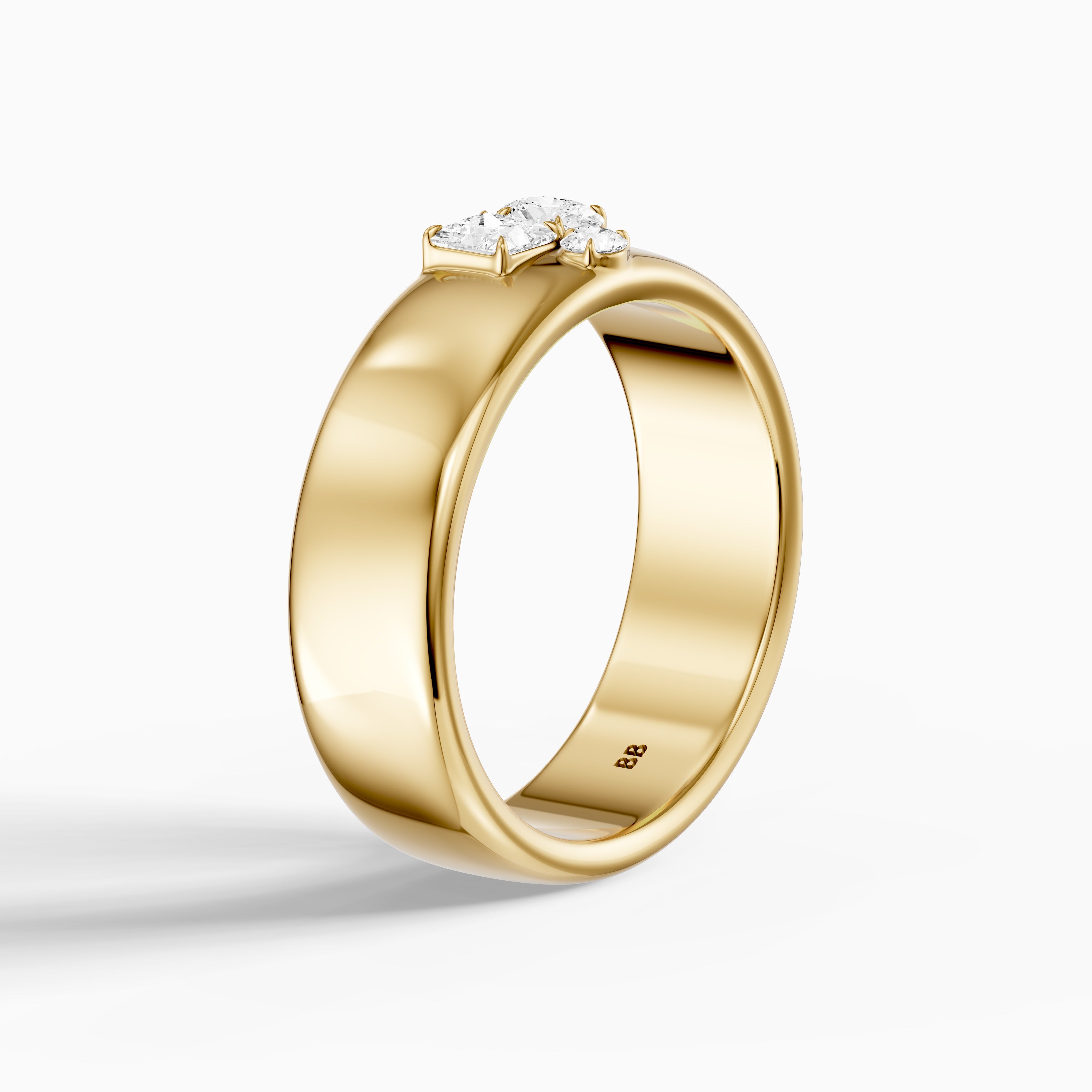 Fiamma Mixed Shape Lab Diamond Cluster Cigar Band