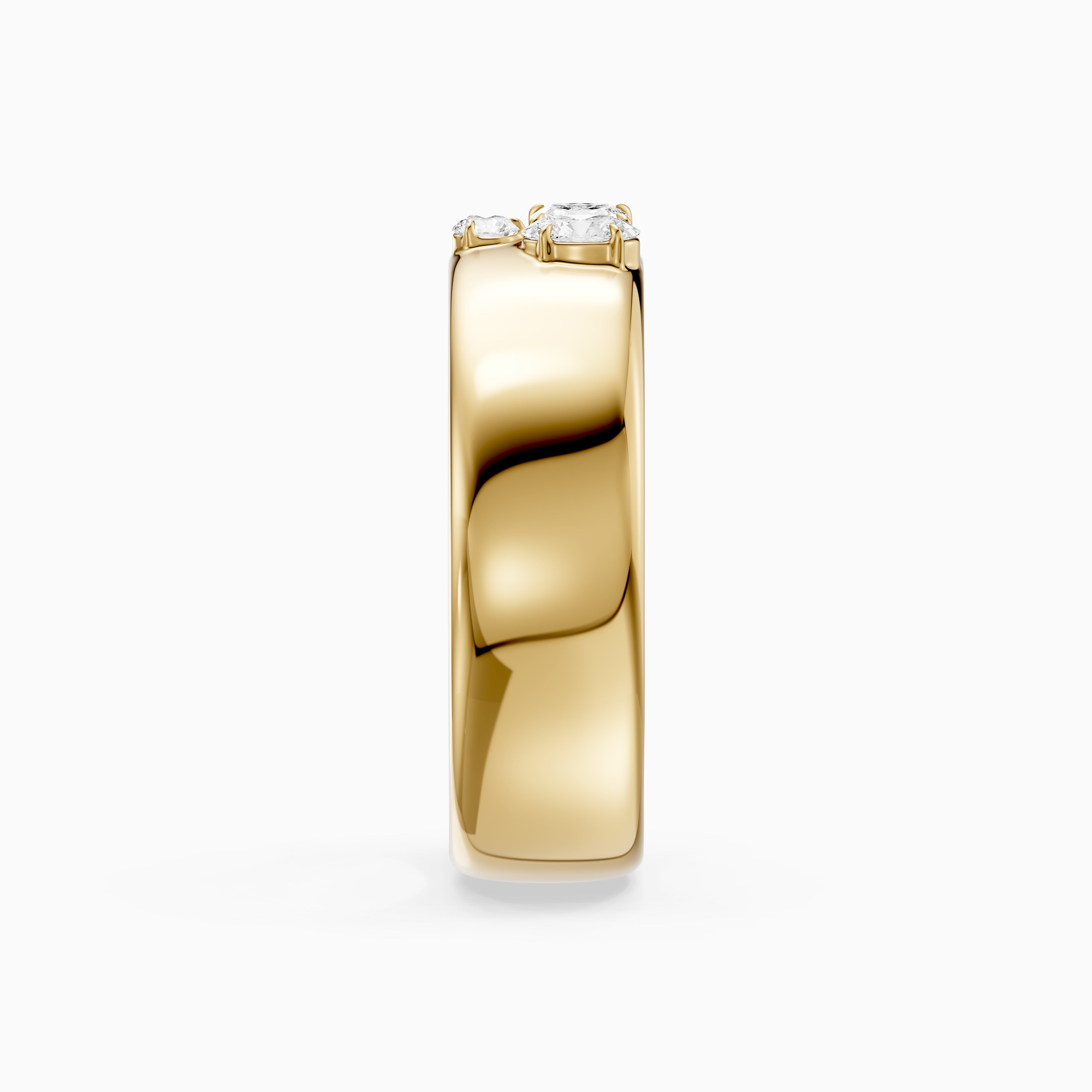 Fiamma Mixed Shape Lab Diamond Cluster Cigar Band